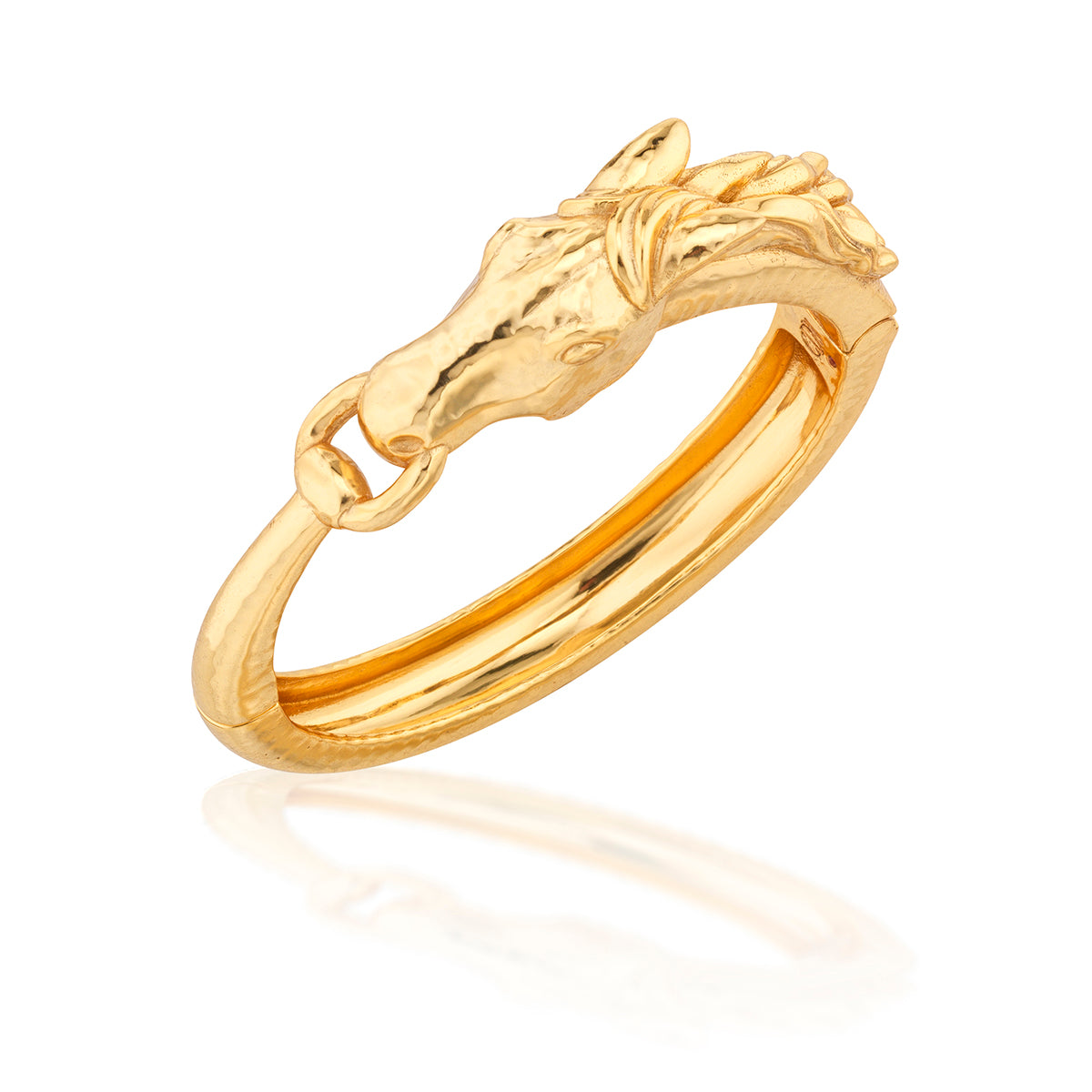 Equestrian Horsehead Hinged Bangle