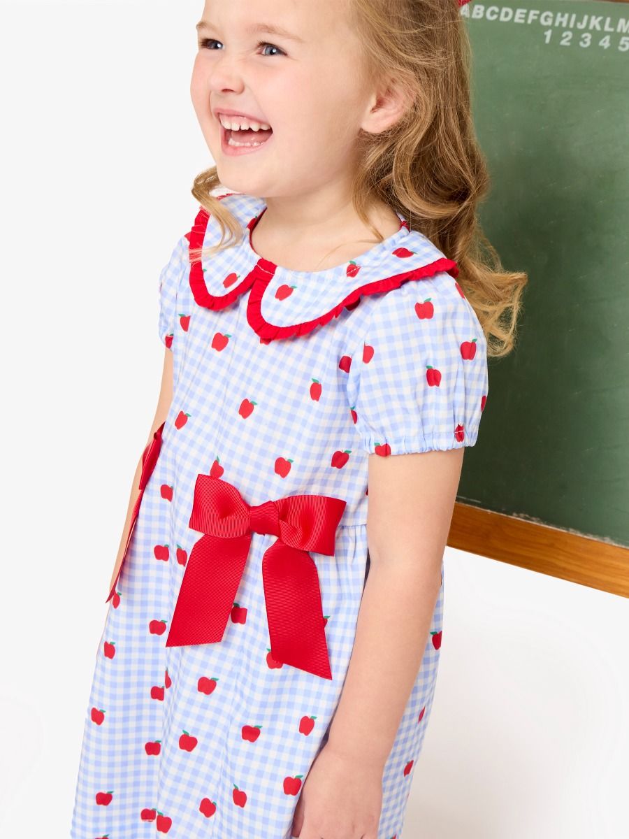 Woven Peter Pan Ruffle Bow Dress