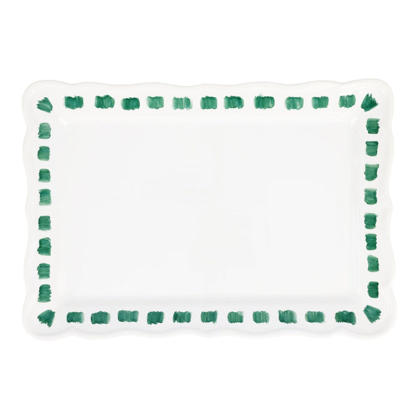 Lisbon Green Stitch Platter