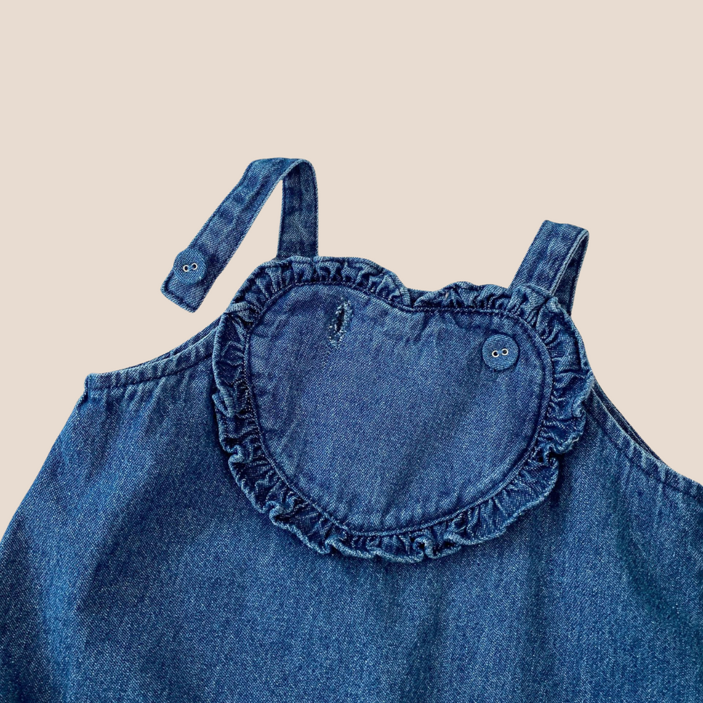 Heart Denim Romper