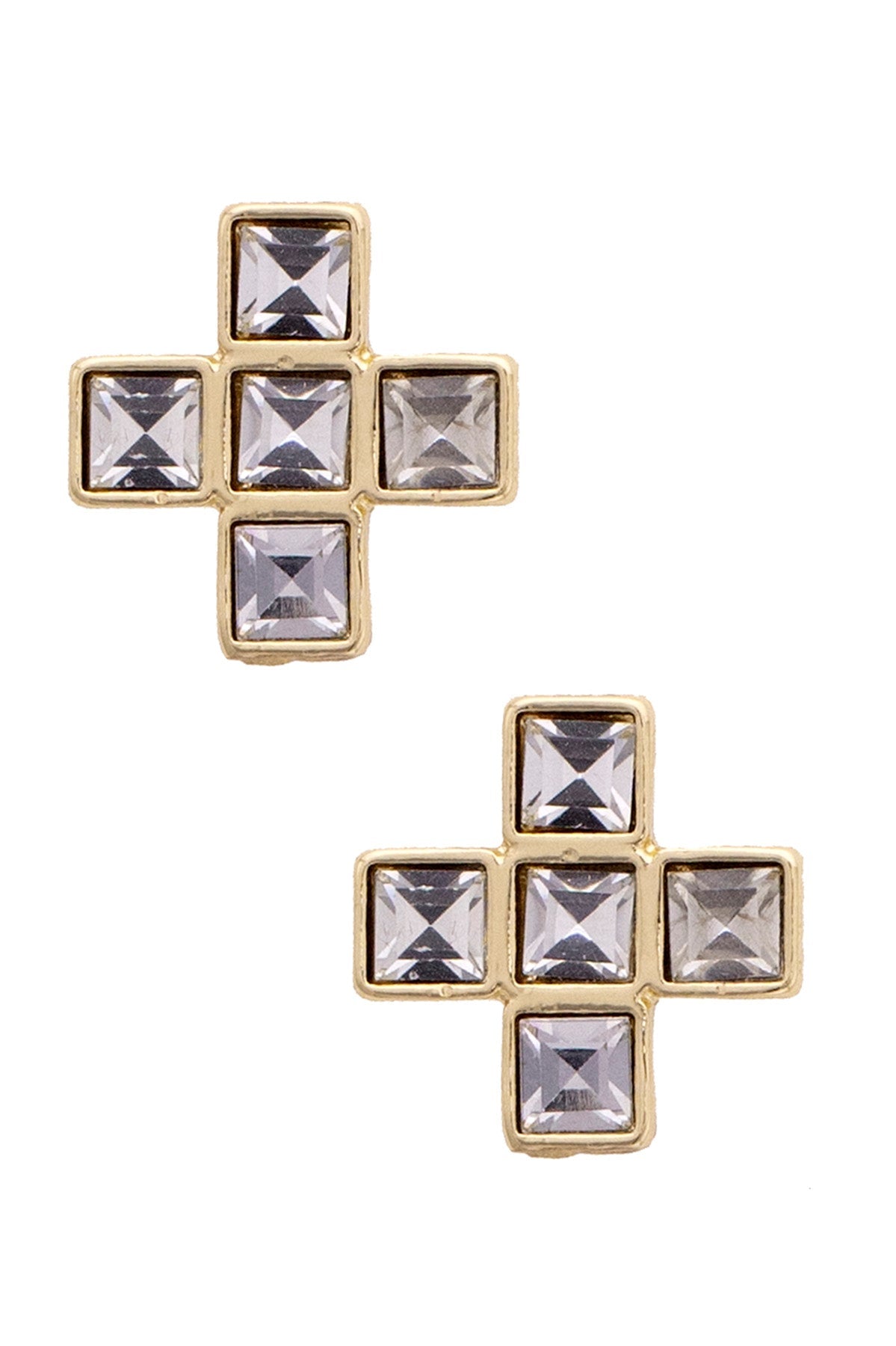 Theodora Rhinestone Cross Earrings