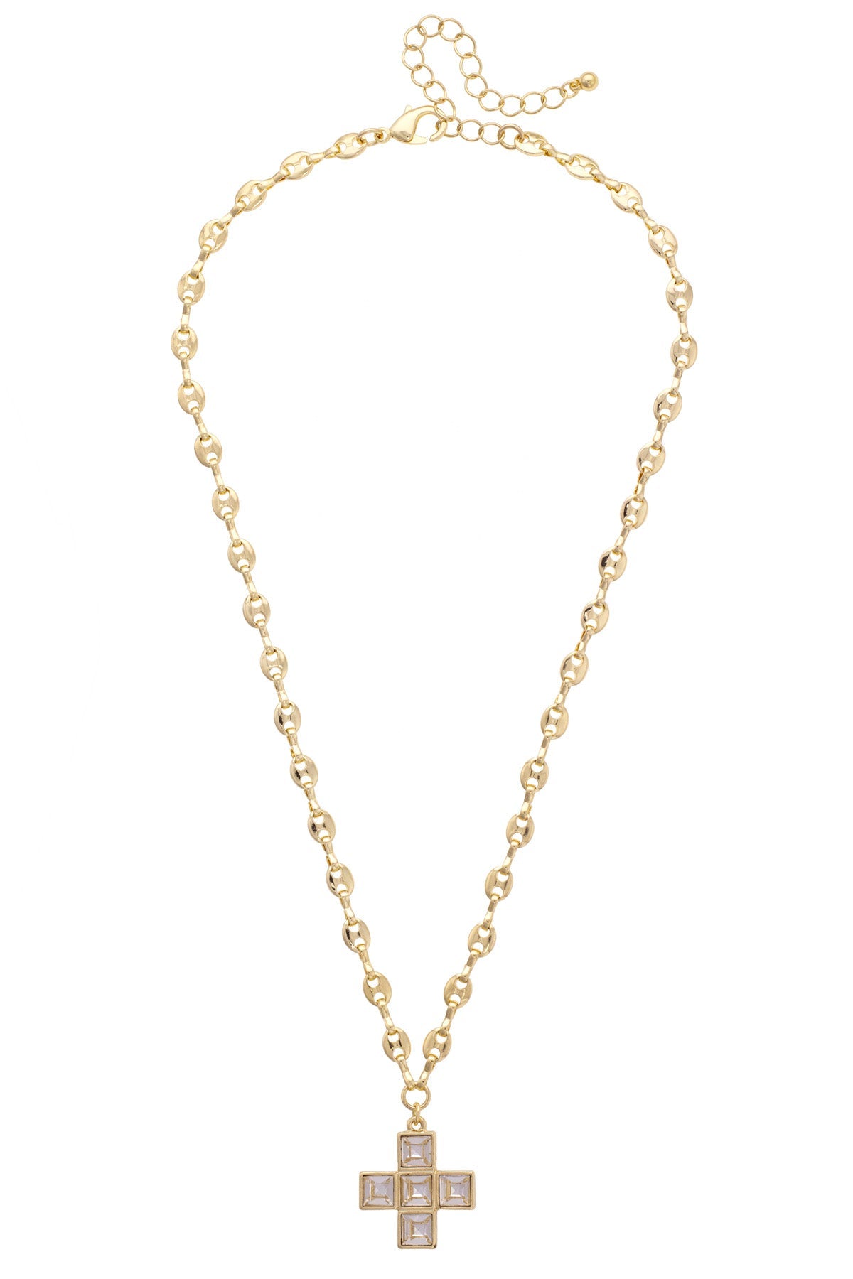 Theodora Rhinestone Cross Necklace