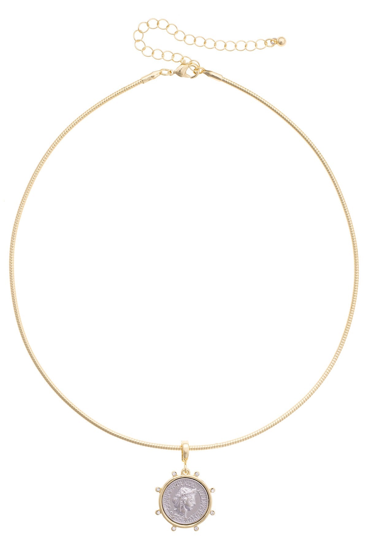 Studded Coin Collar Necklace