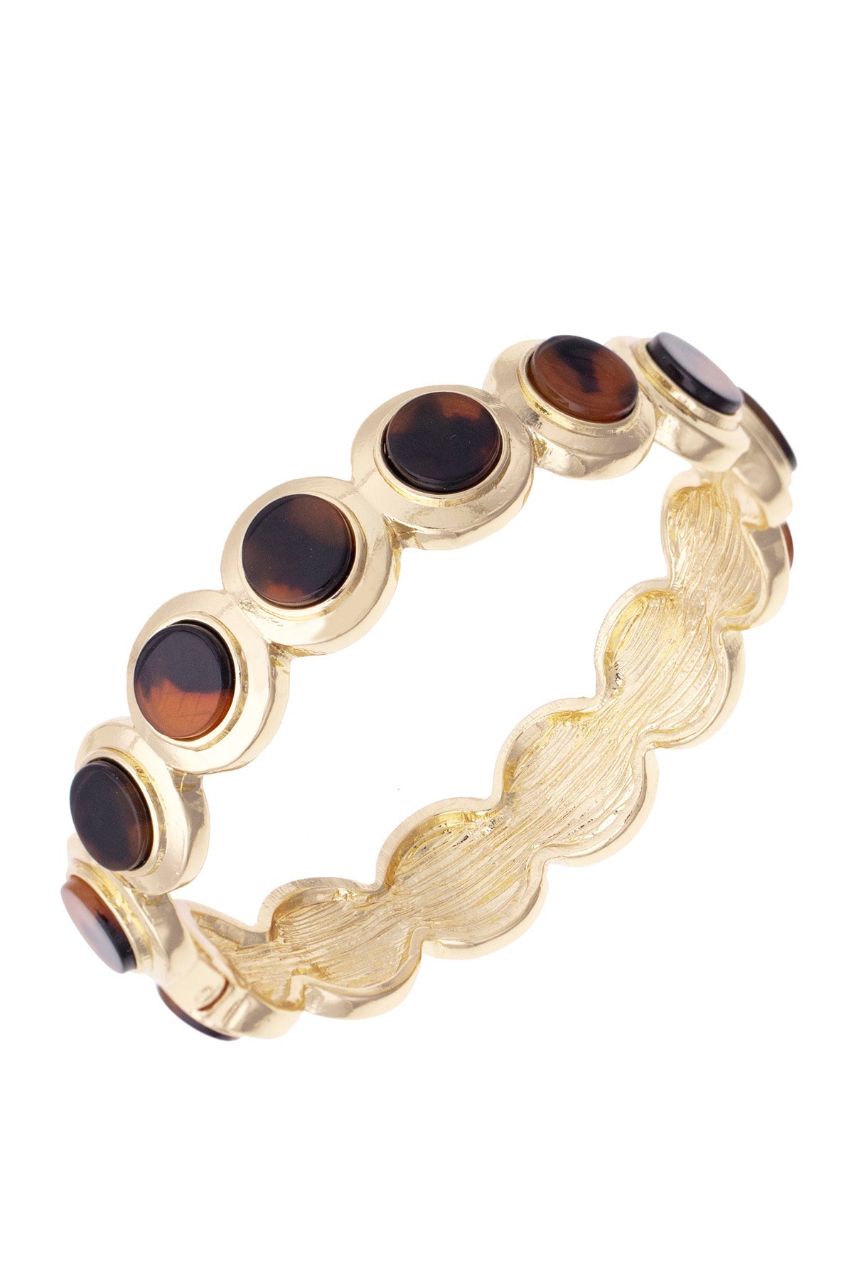 Frances Sculpted Disc Hinge Bangle