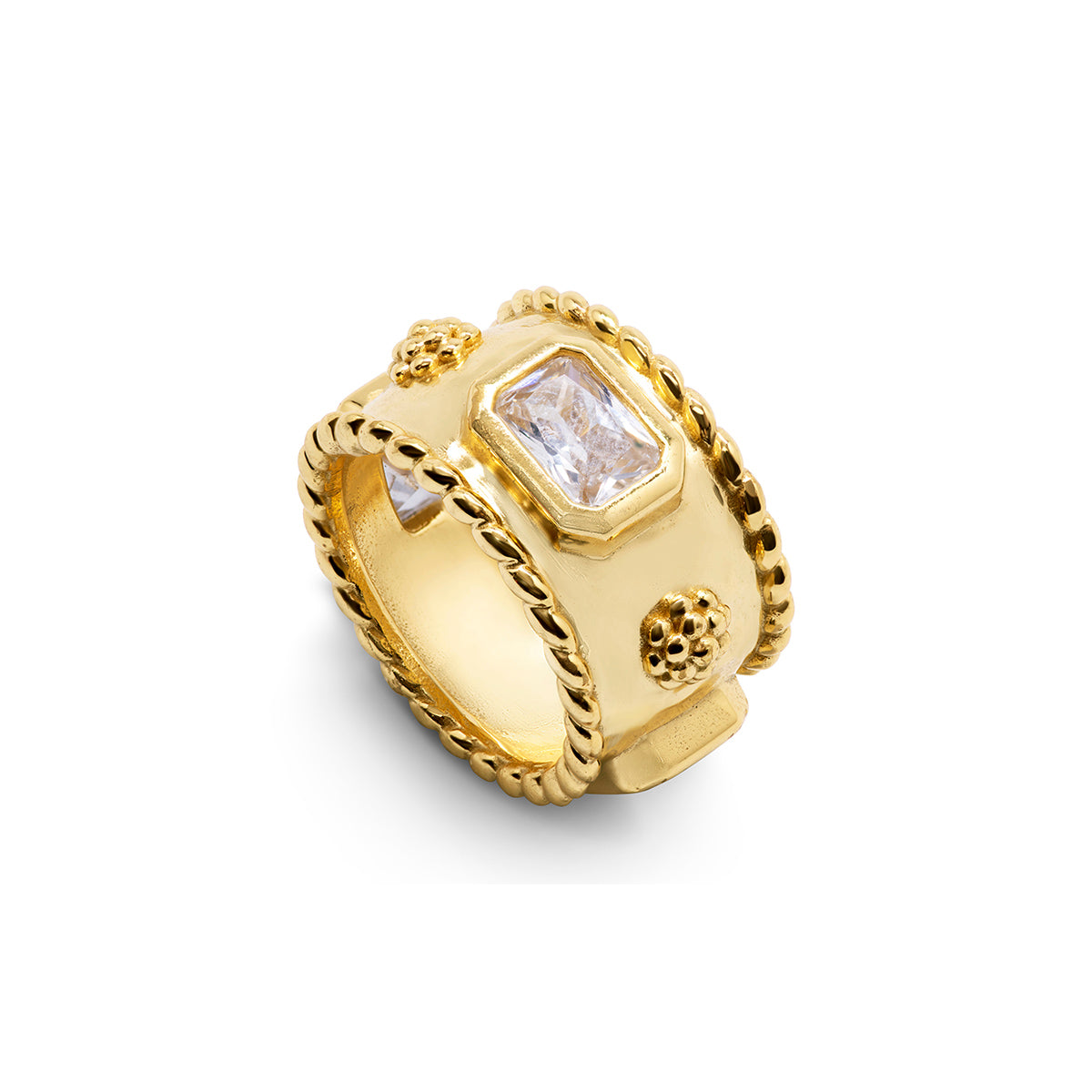Berry Hammered Band W/ Clear Cubic Zirconia
