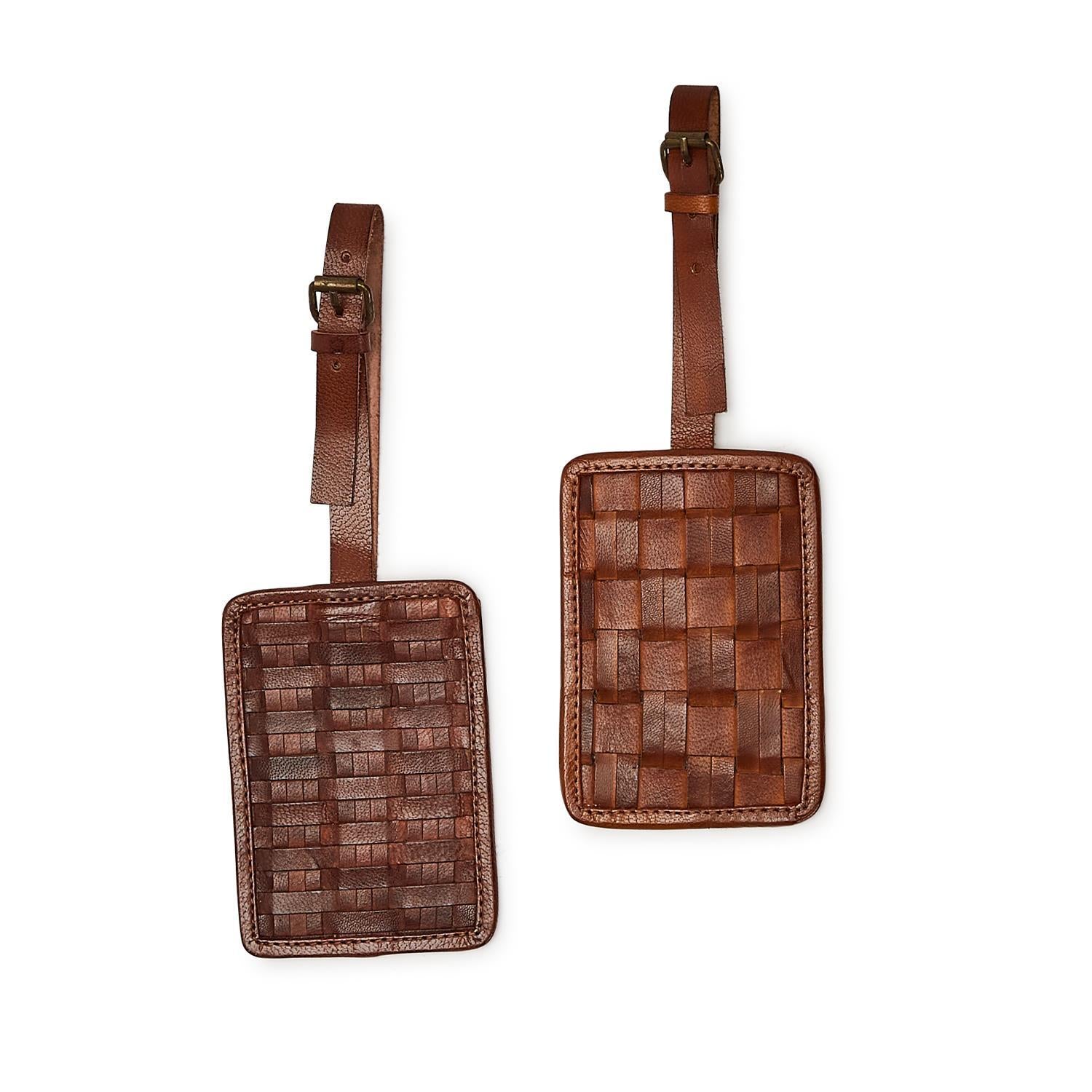 Chestnut Leather Luggage Tag