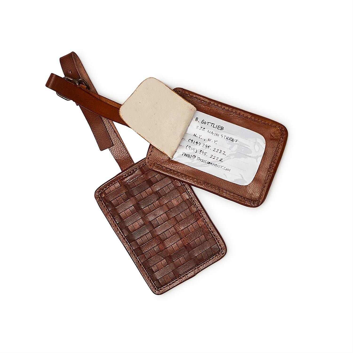 Chestnut Leather Luggage Tag