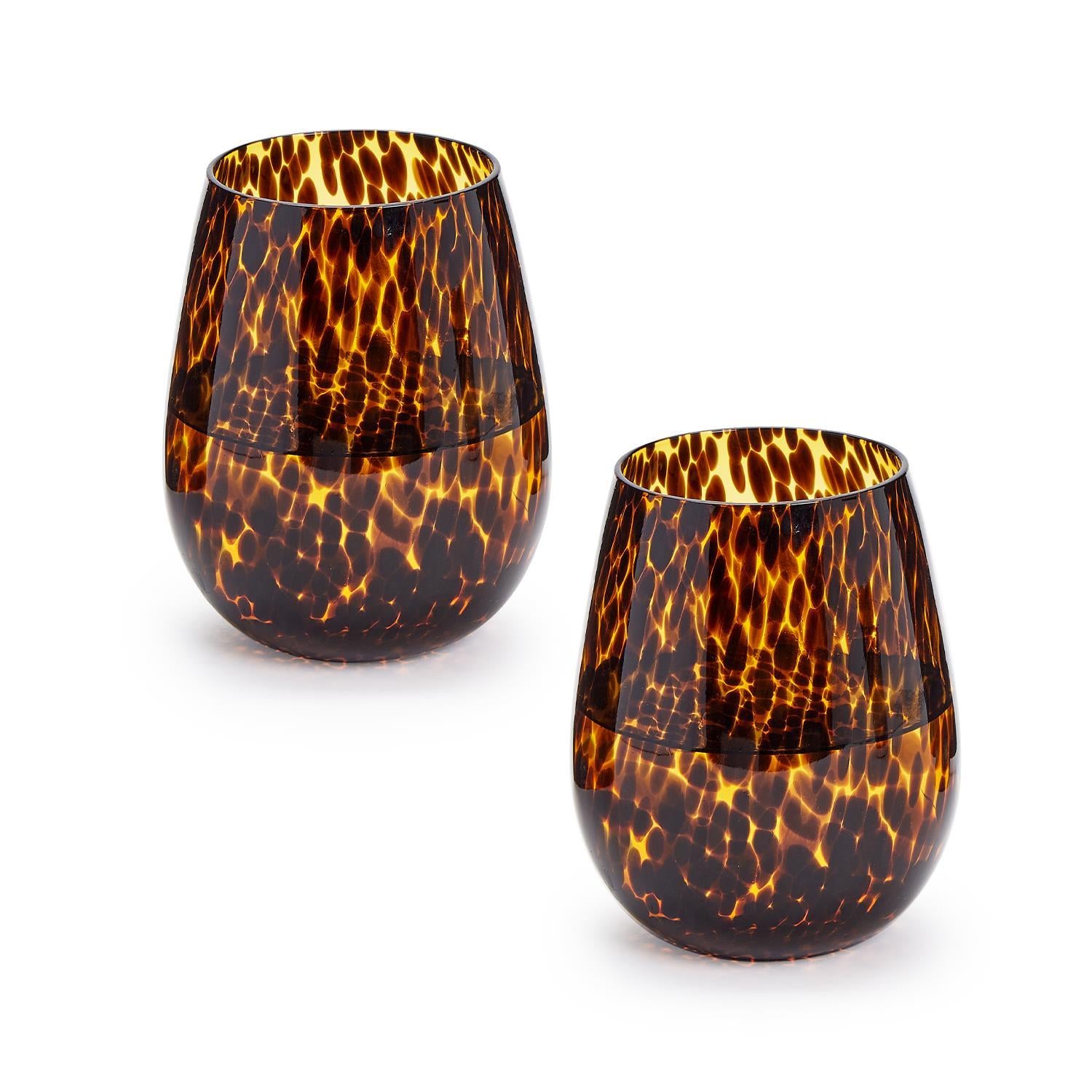 Tortoise Stemless Wine Glass