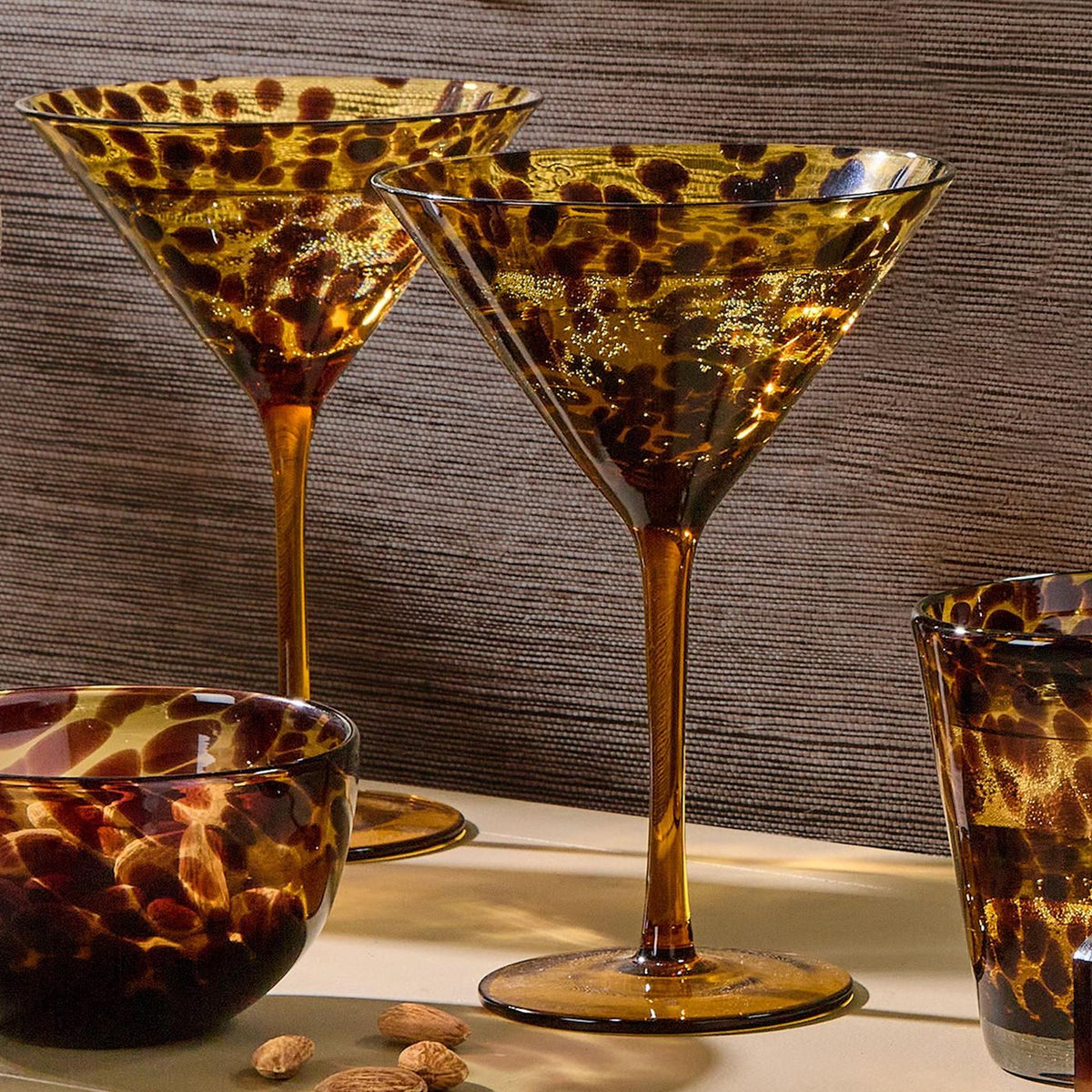 Tortoise Print Martini Glass