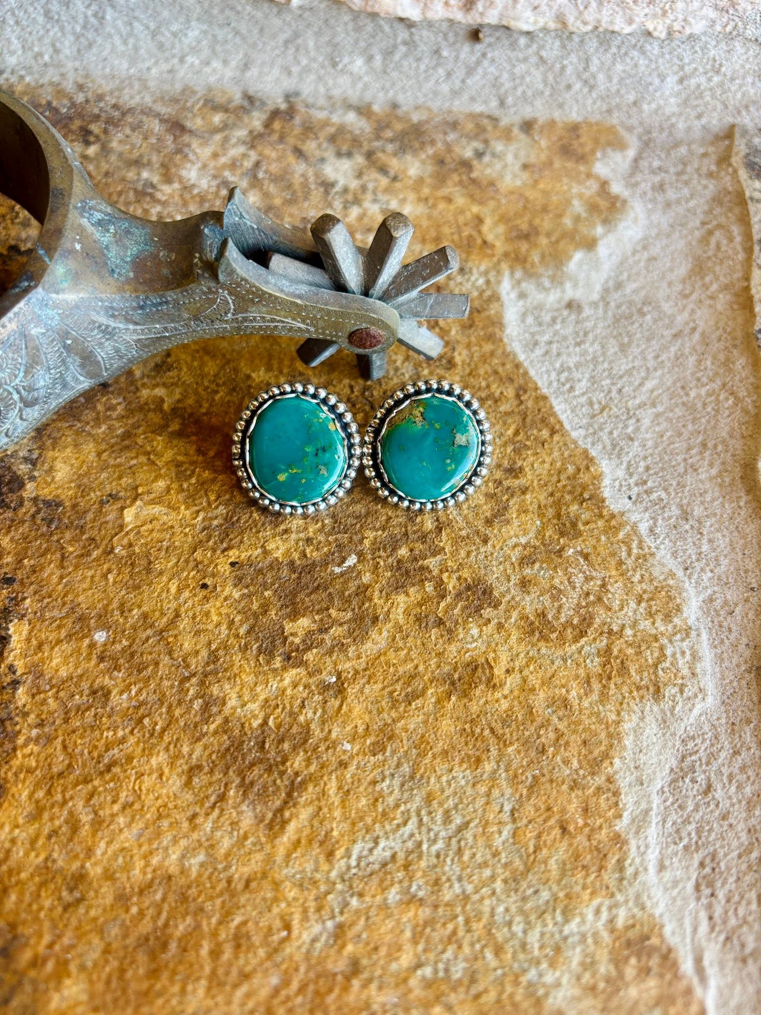 Medium Round Turquoise Studs