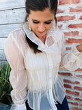 Ivory Ruffle Tiered Top