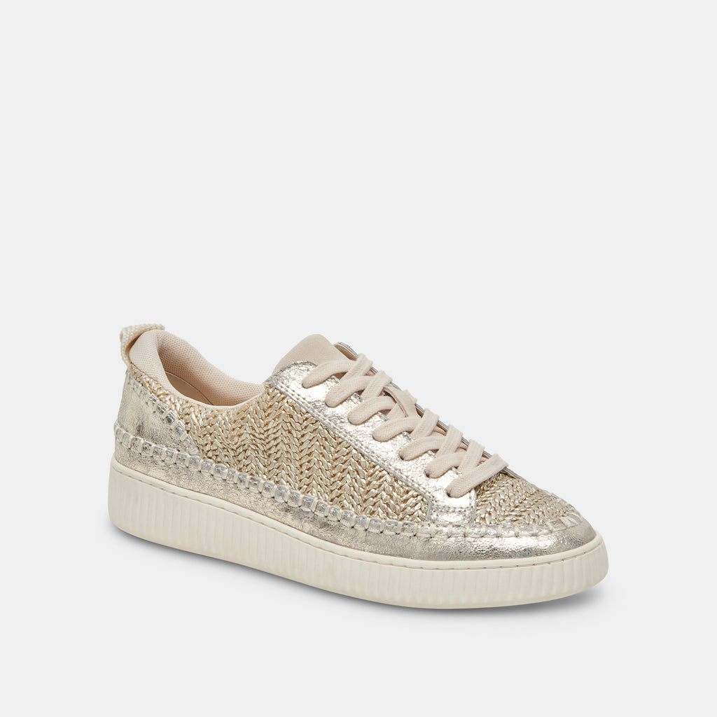 Gold Woven Sneakers