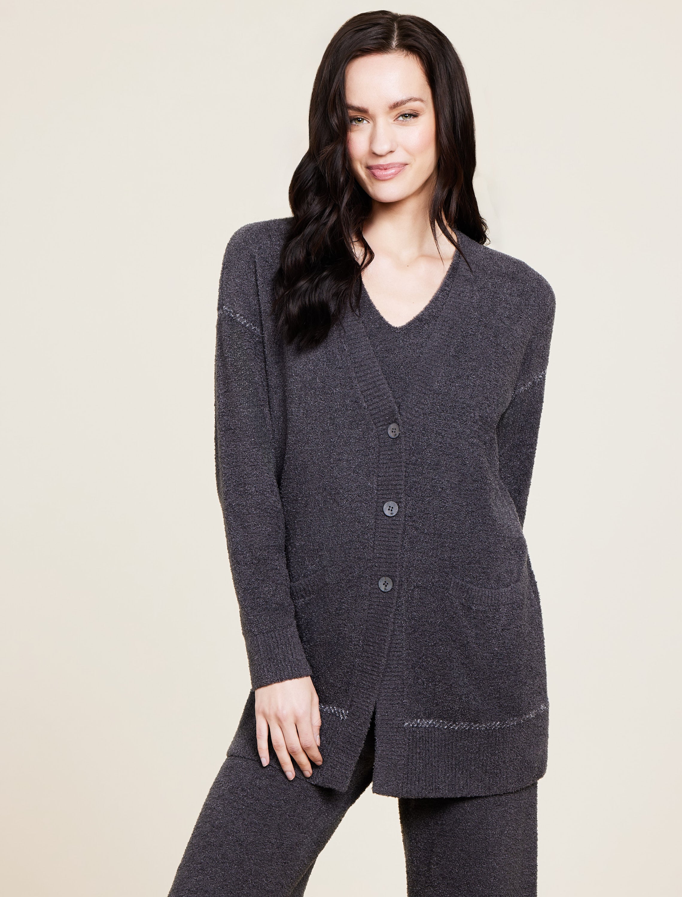 Ccl Contrast Stitch Cardigan