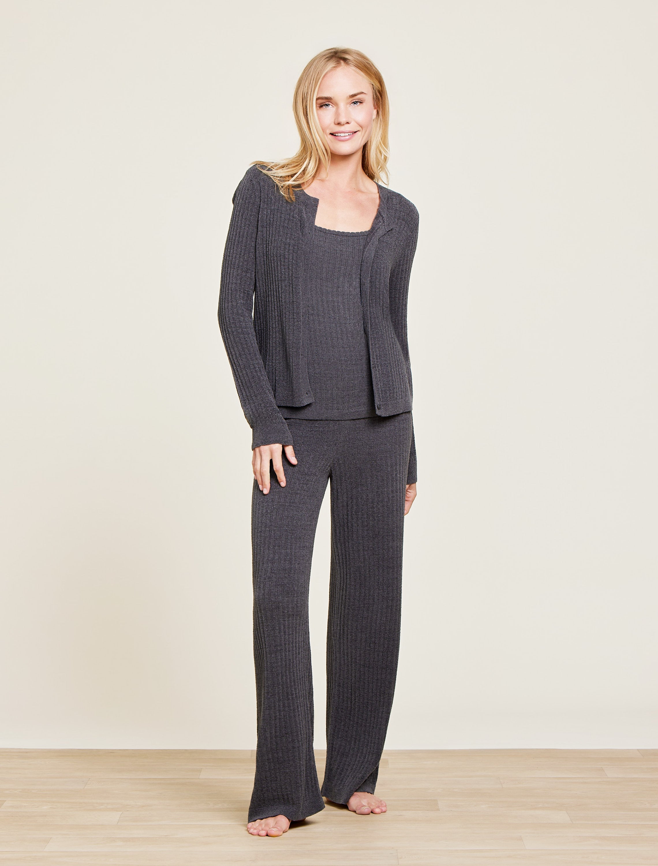 Ccul Ribbed Button Cardigan