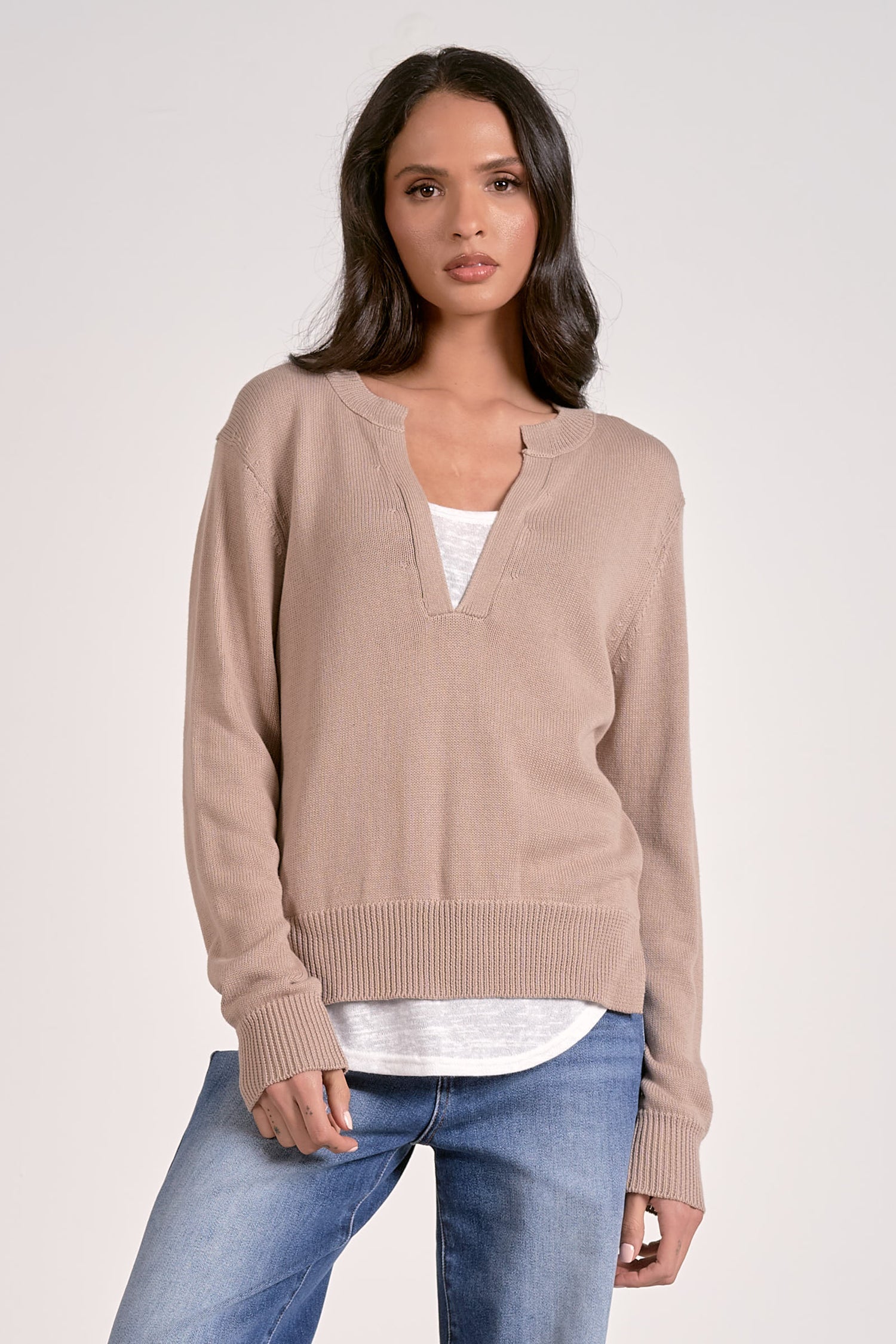 V-Neck Layered Sweater