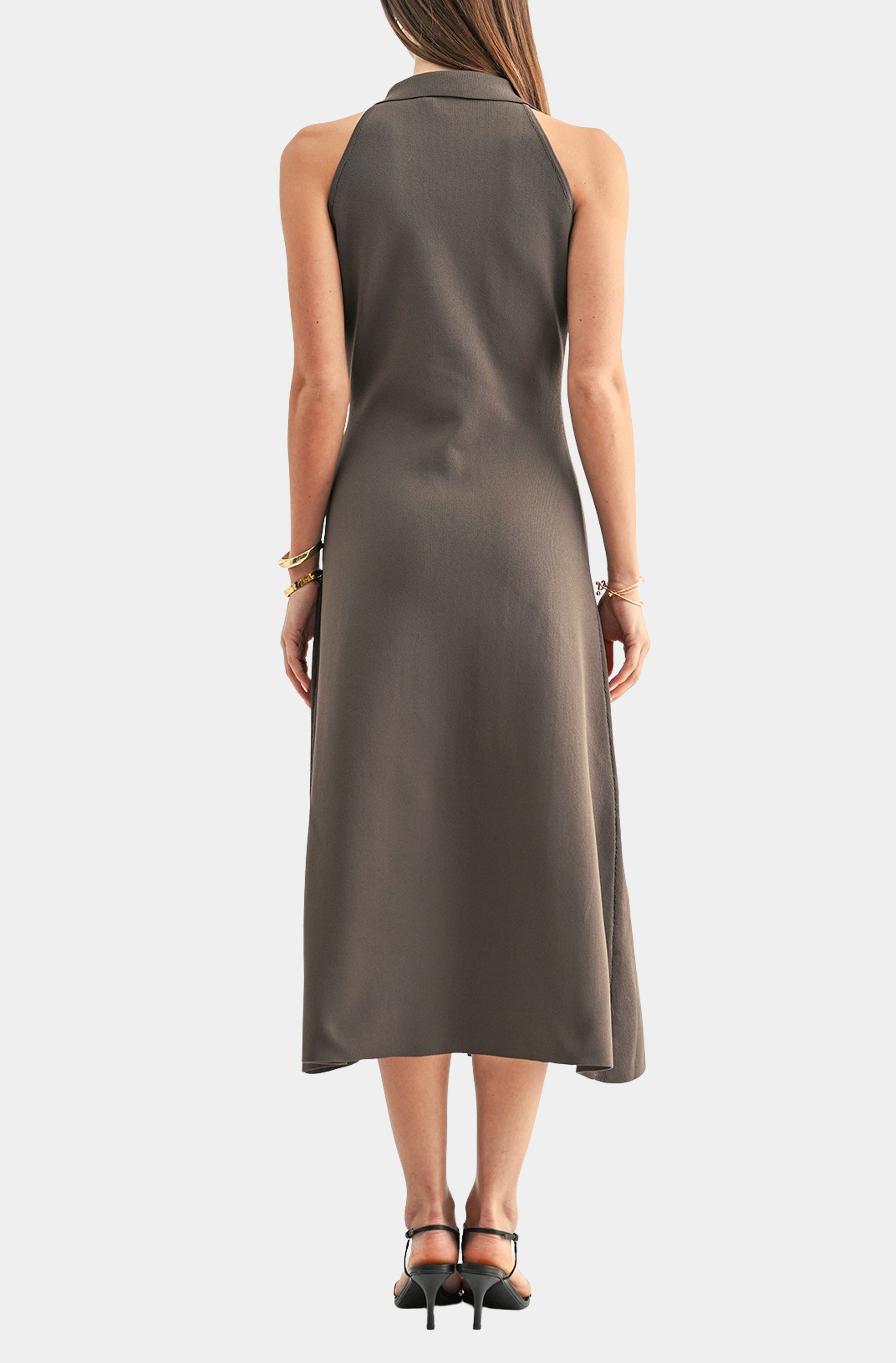 Lily Halter Shirt Midi Dress