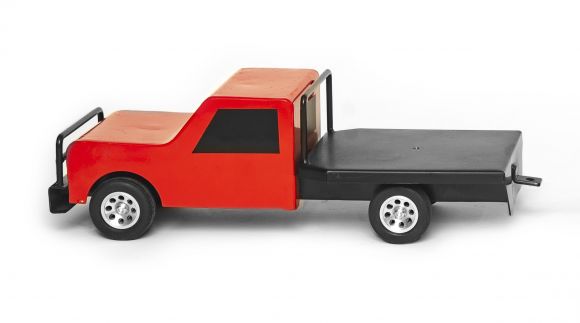 Red Flatbed Farm Truck