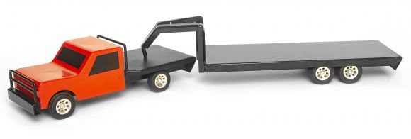 Red Flatbed Farm Truck