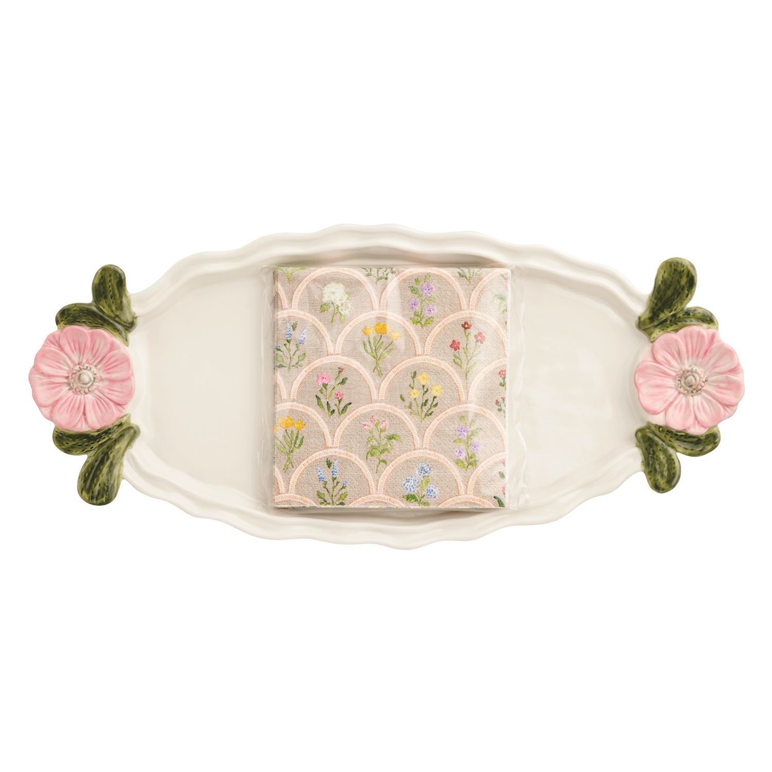Flower Handle Tray & Napkins