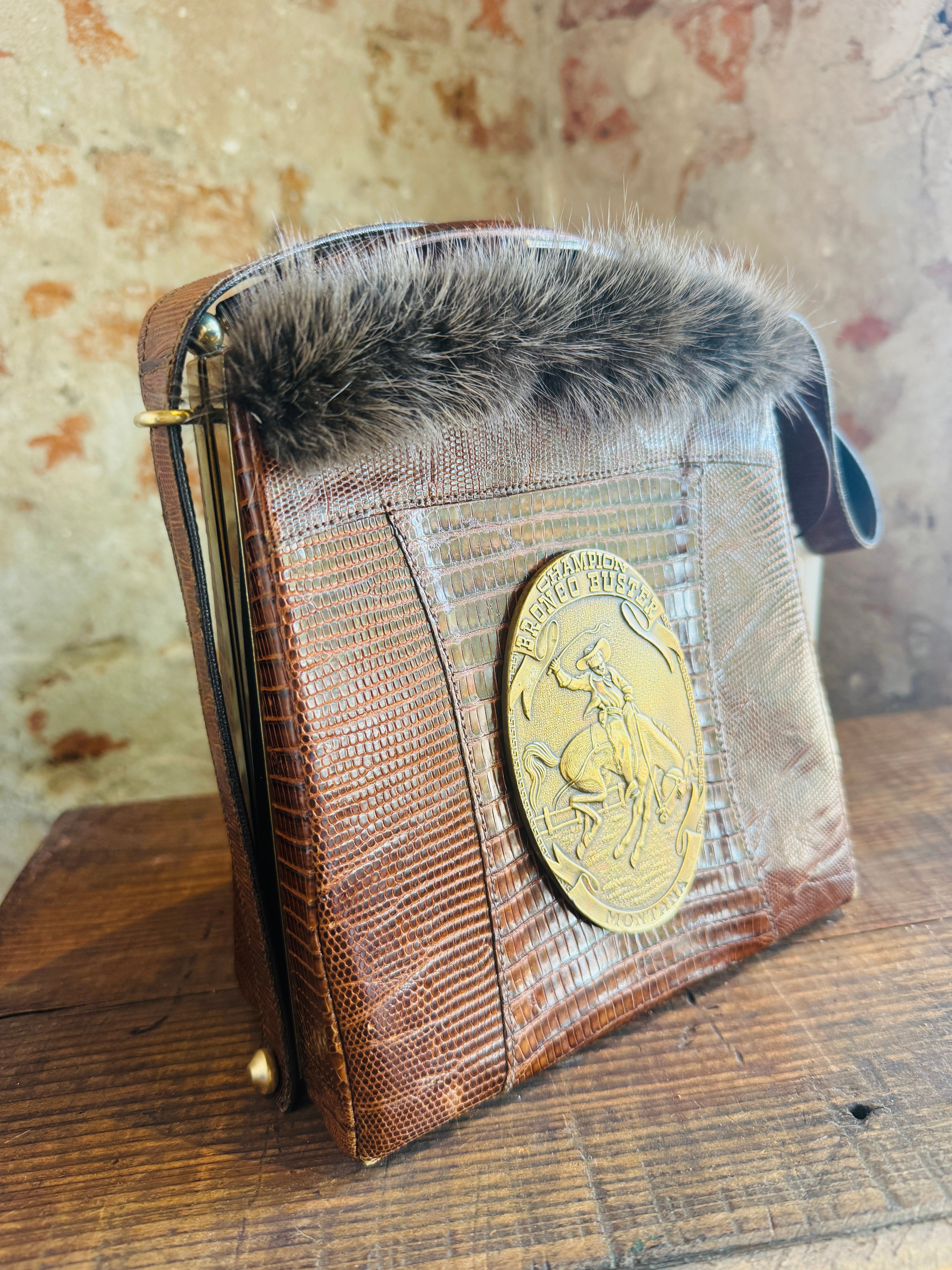 Darkbrown Bucking Horse Purse