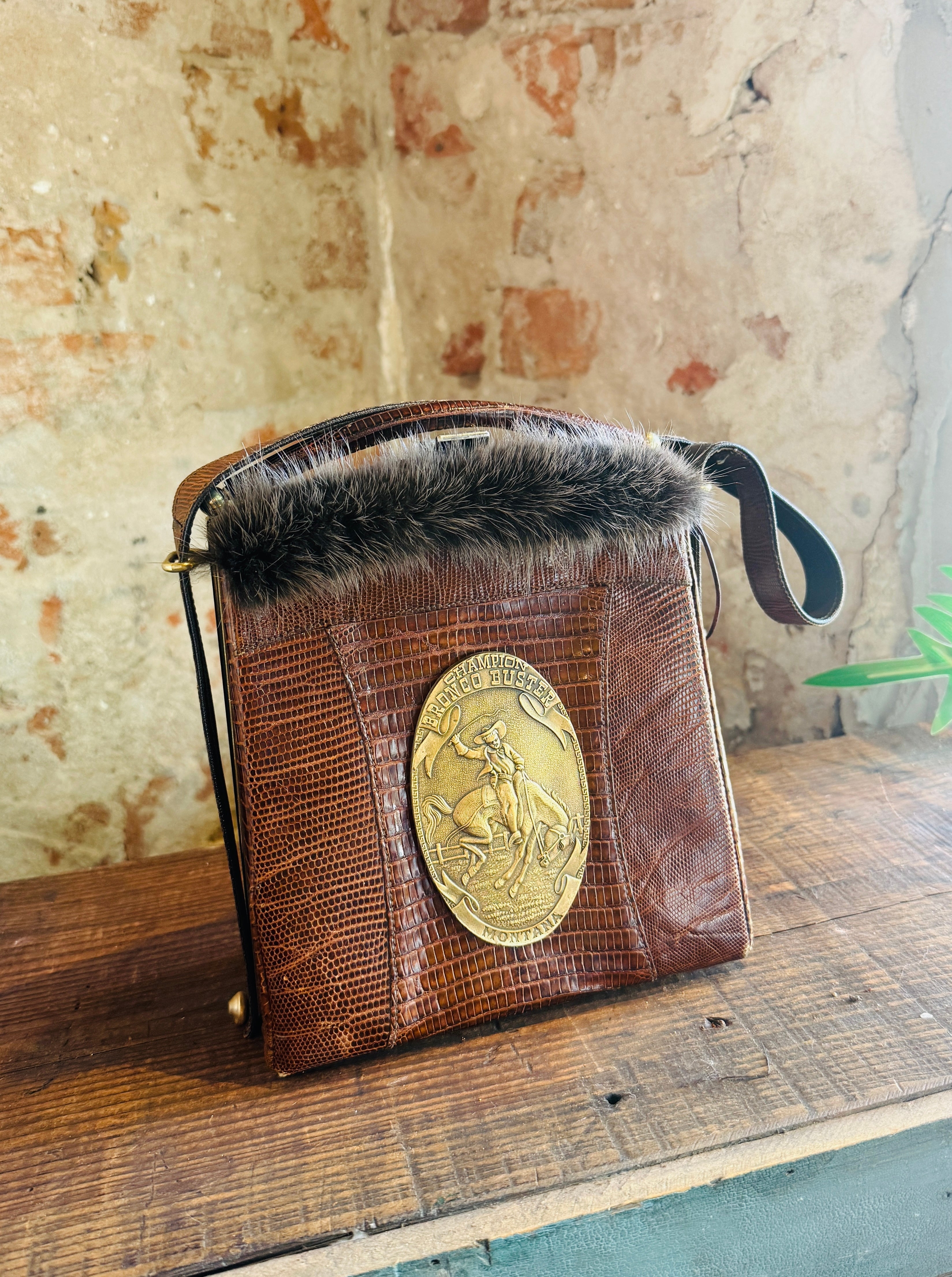 Darkbrown Bucking Horse Purse