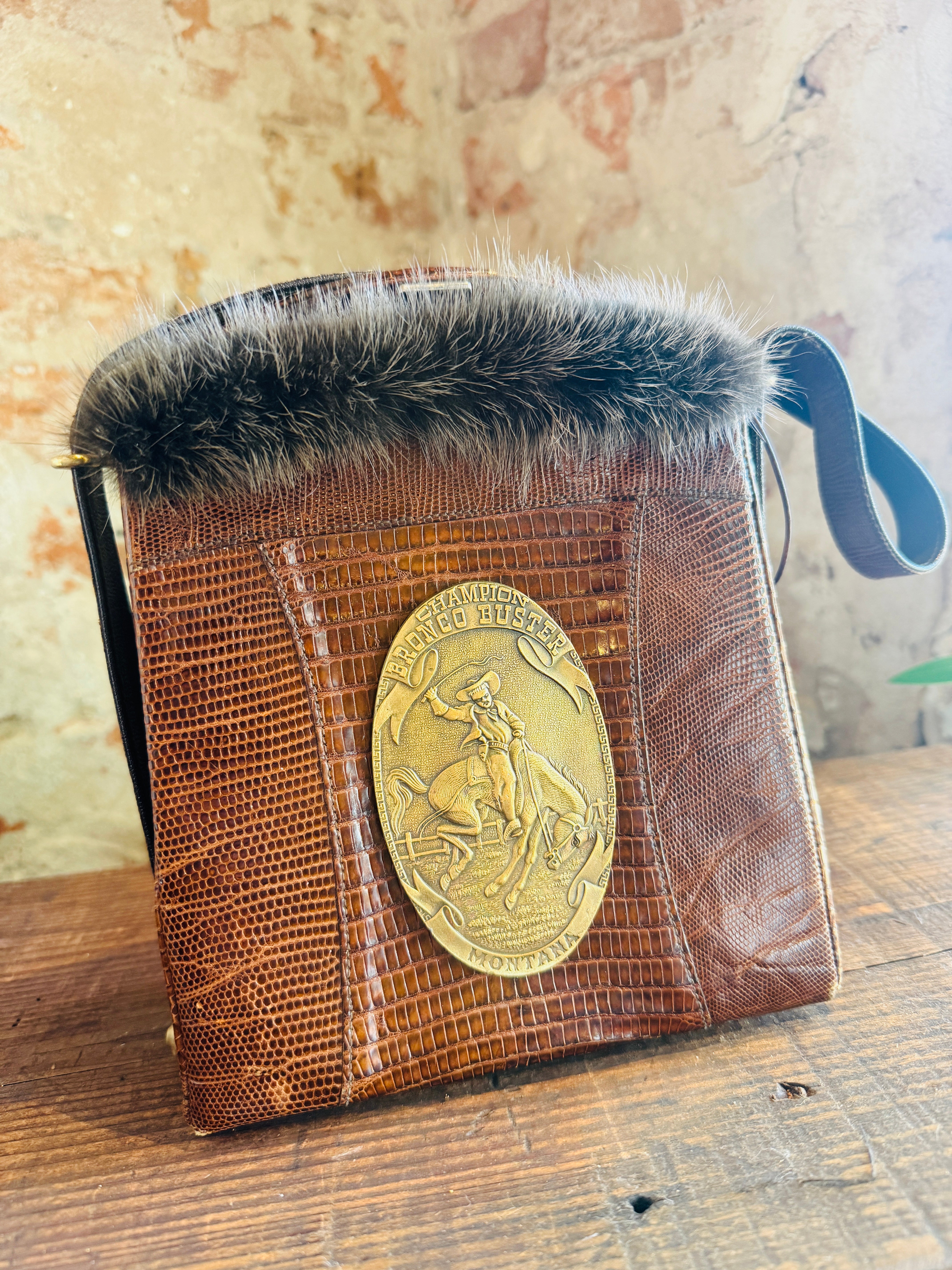 Darkbrown Bucking Horse Purse