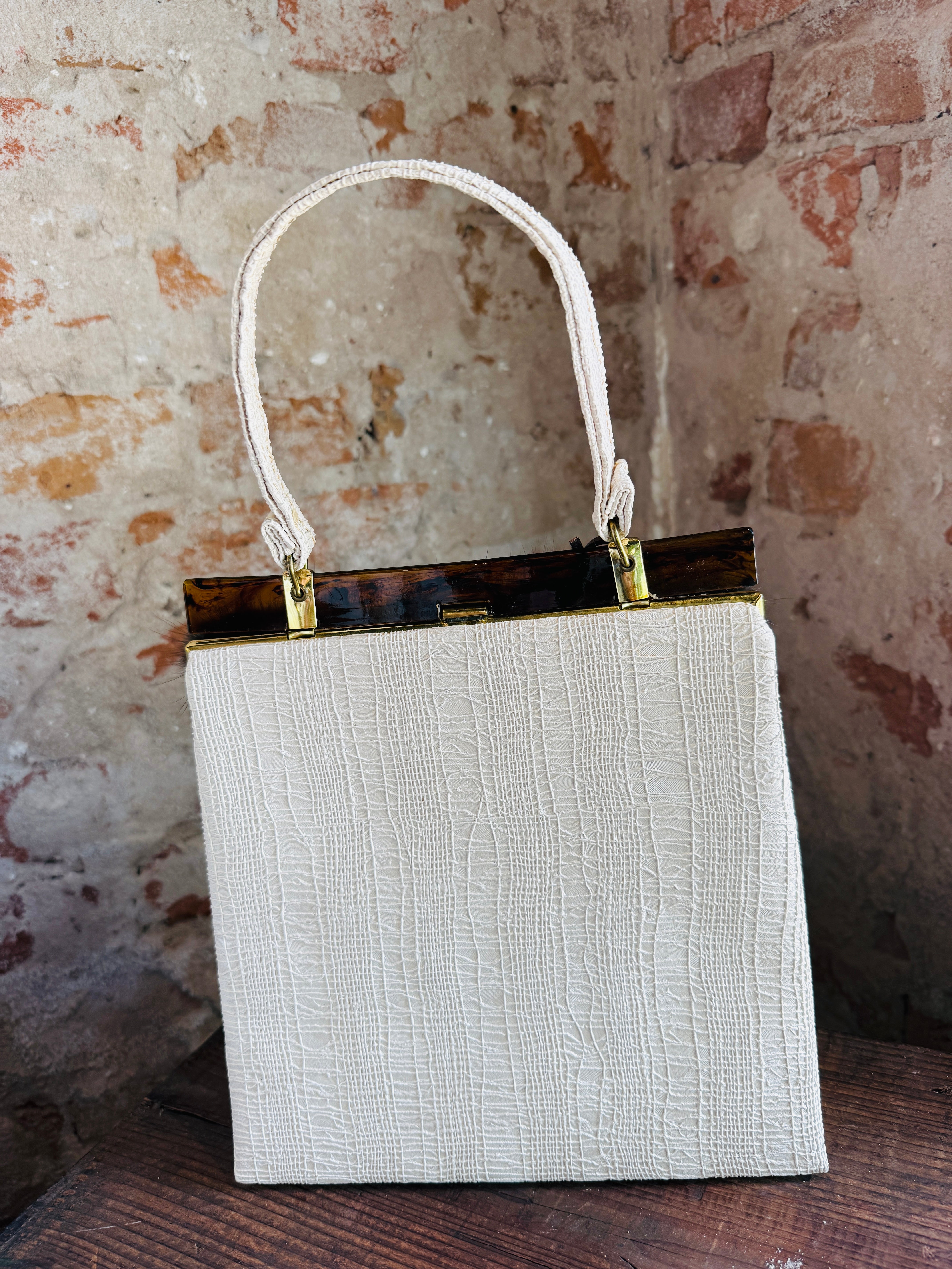 Vintage White Longhorn Purse