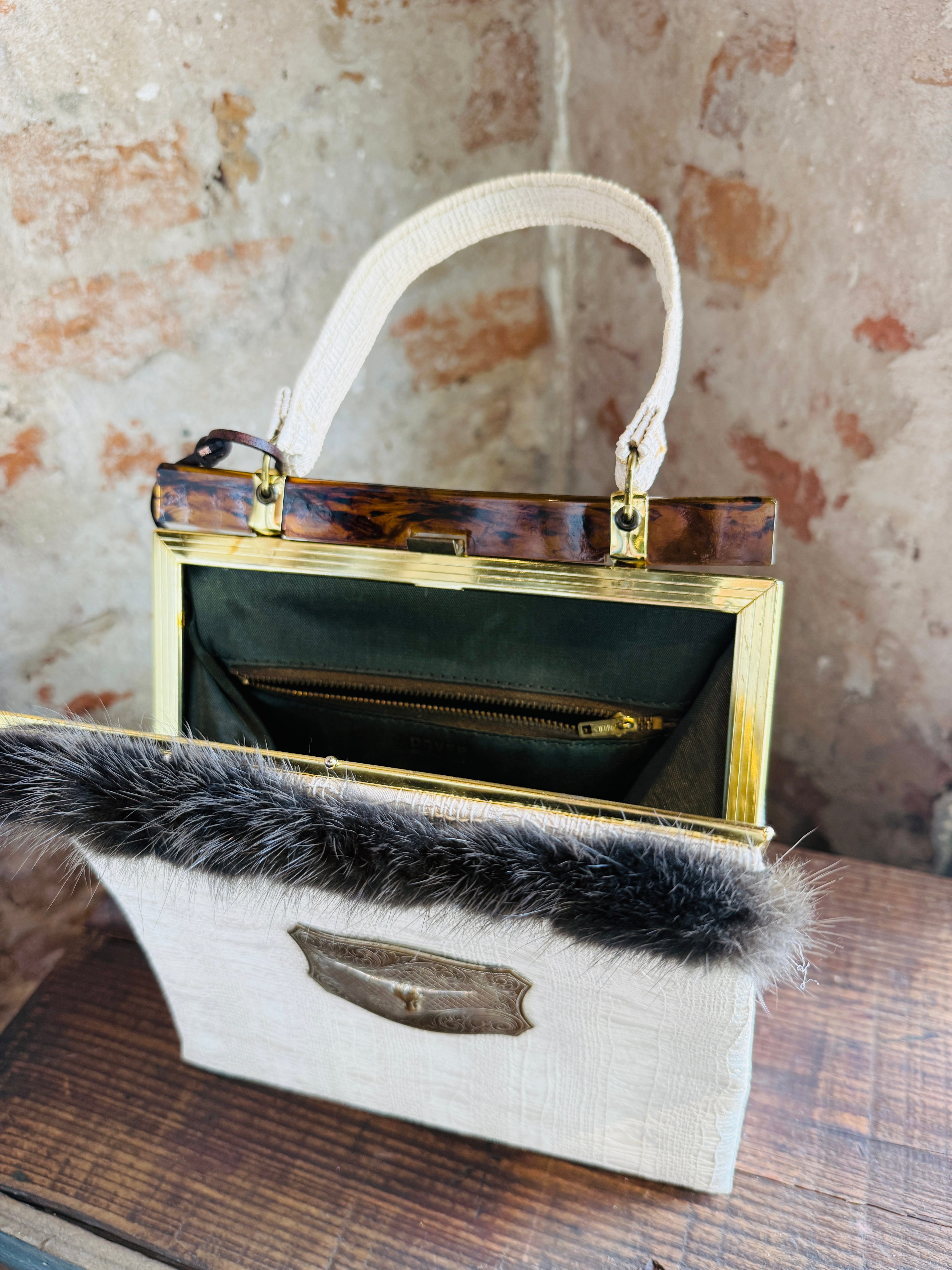 Vintage White Longhorn Purse