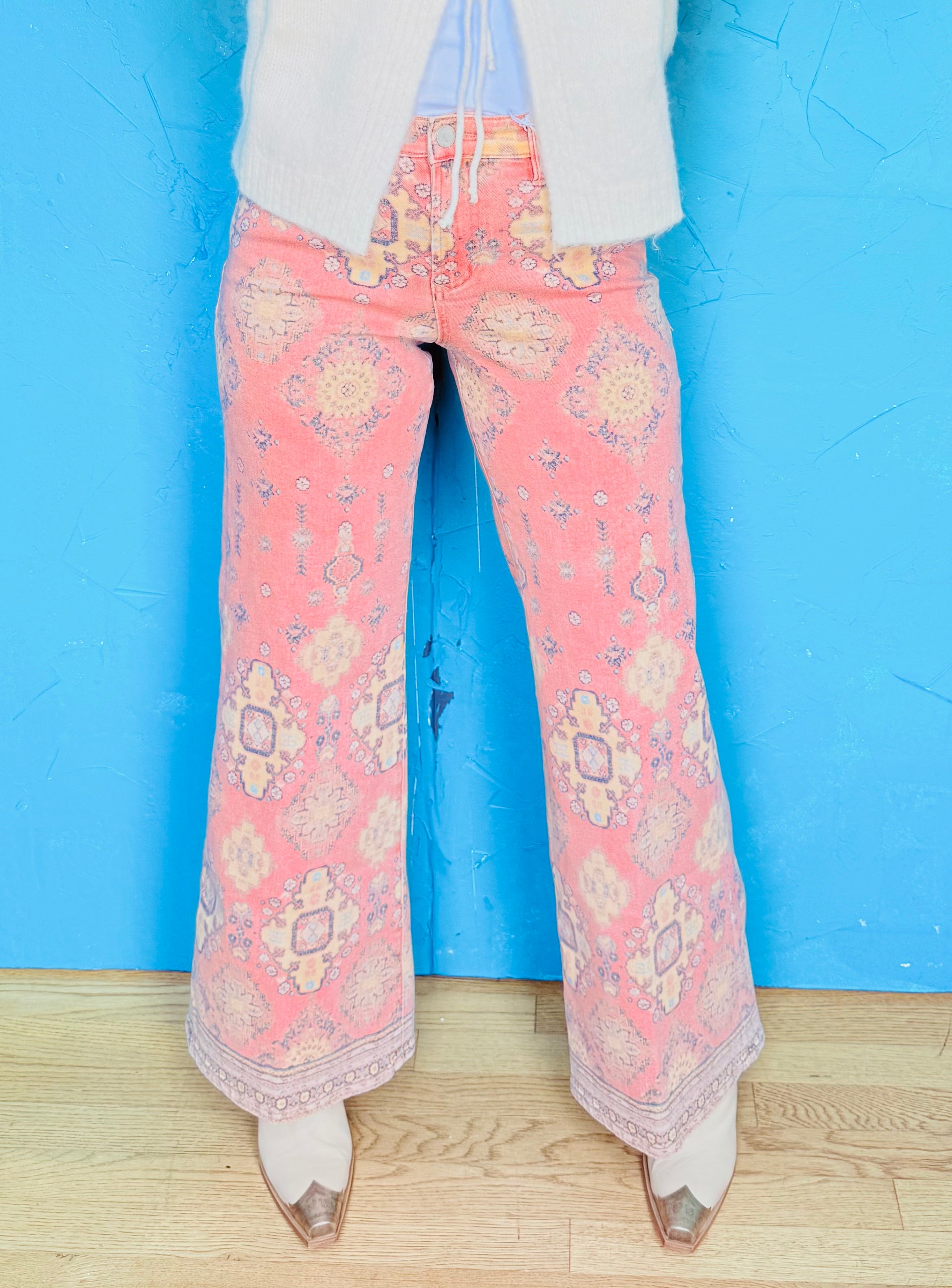 Micah Tapestry Flare Leg Jean