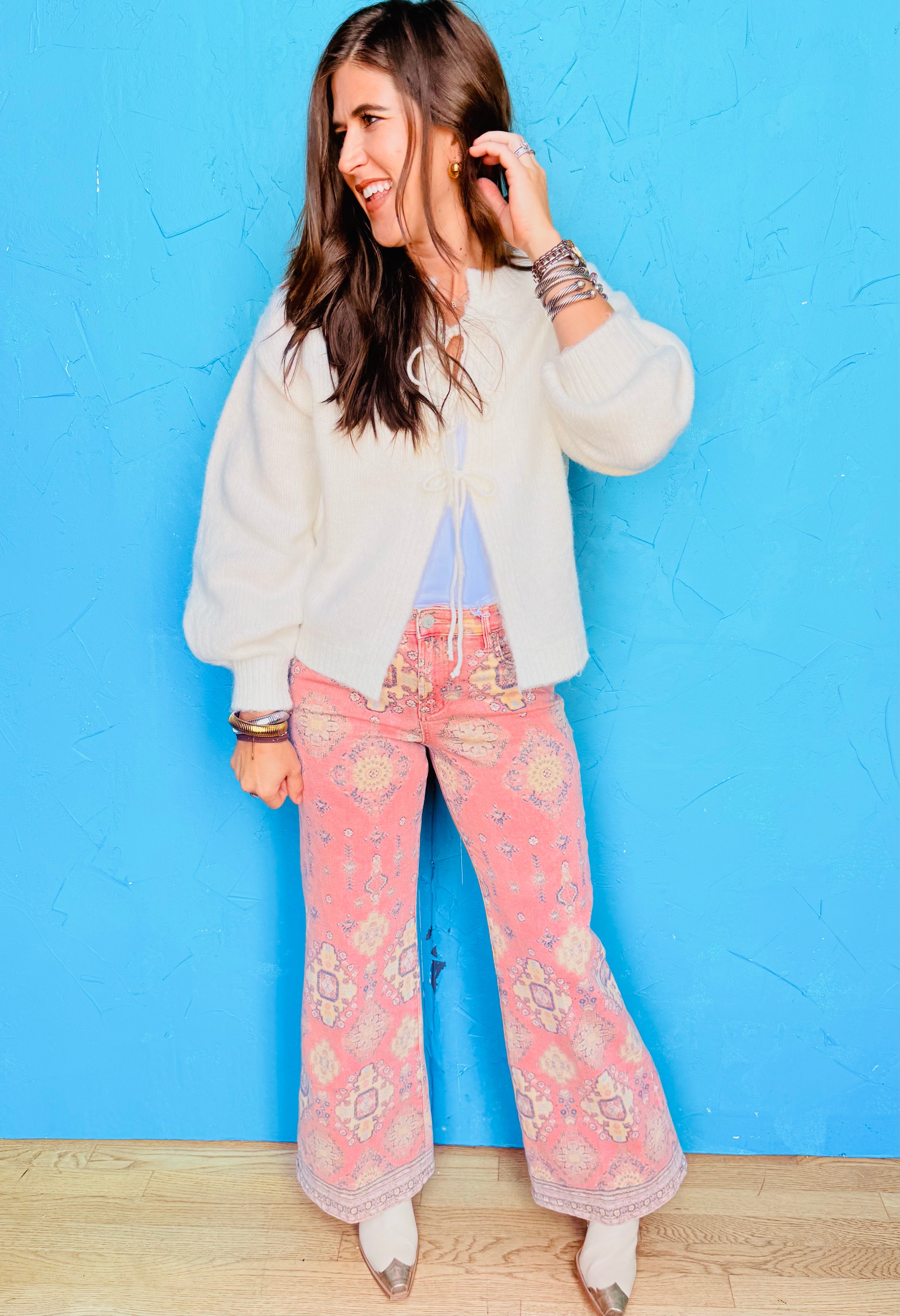 Micah Tapestry Flare Leg Jean