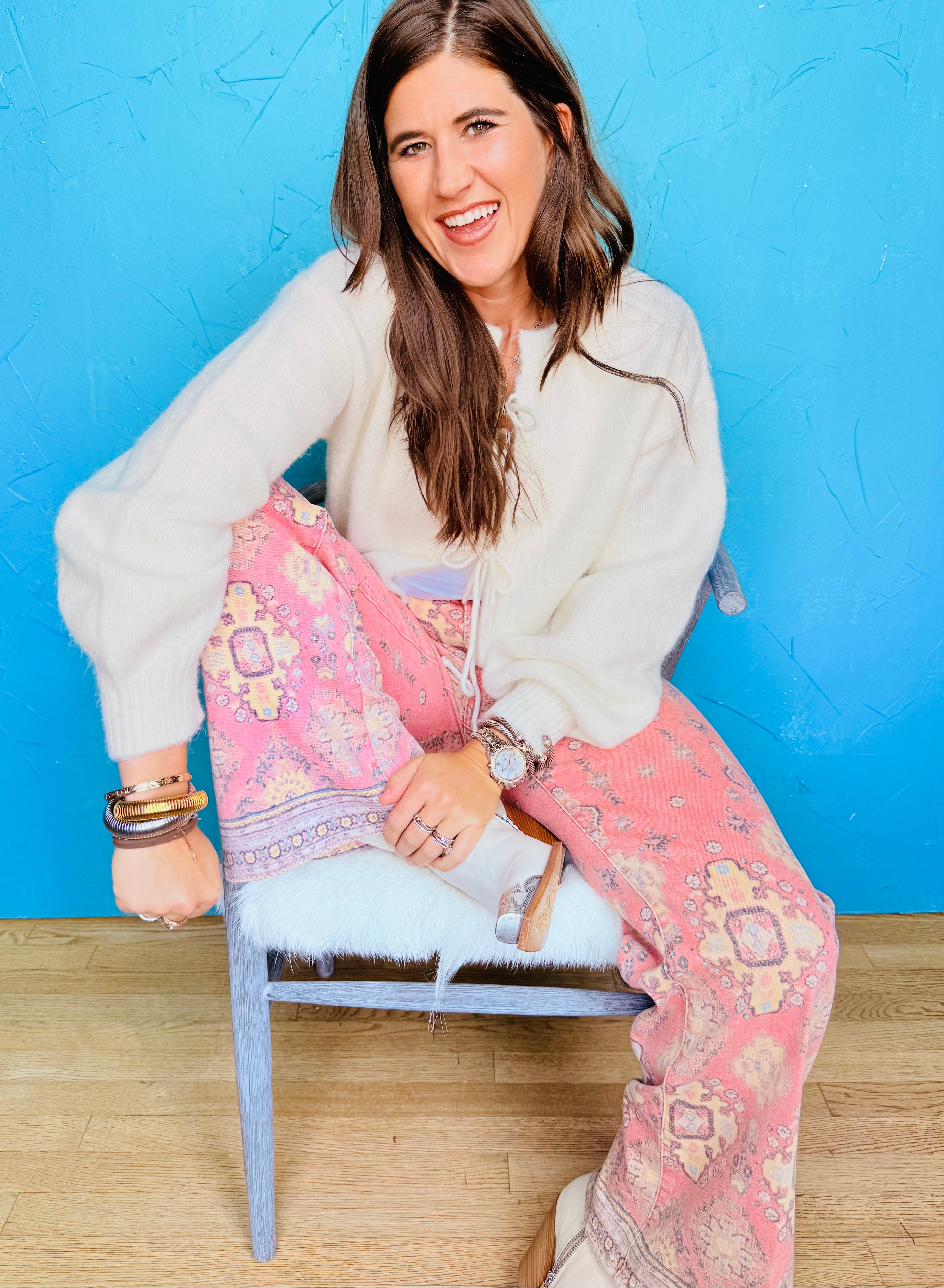 Micah Tapestry Flare Leg Jean