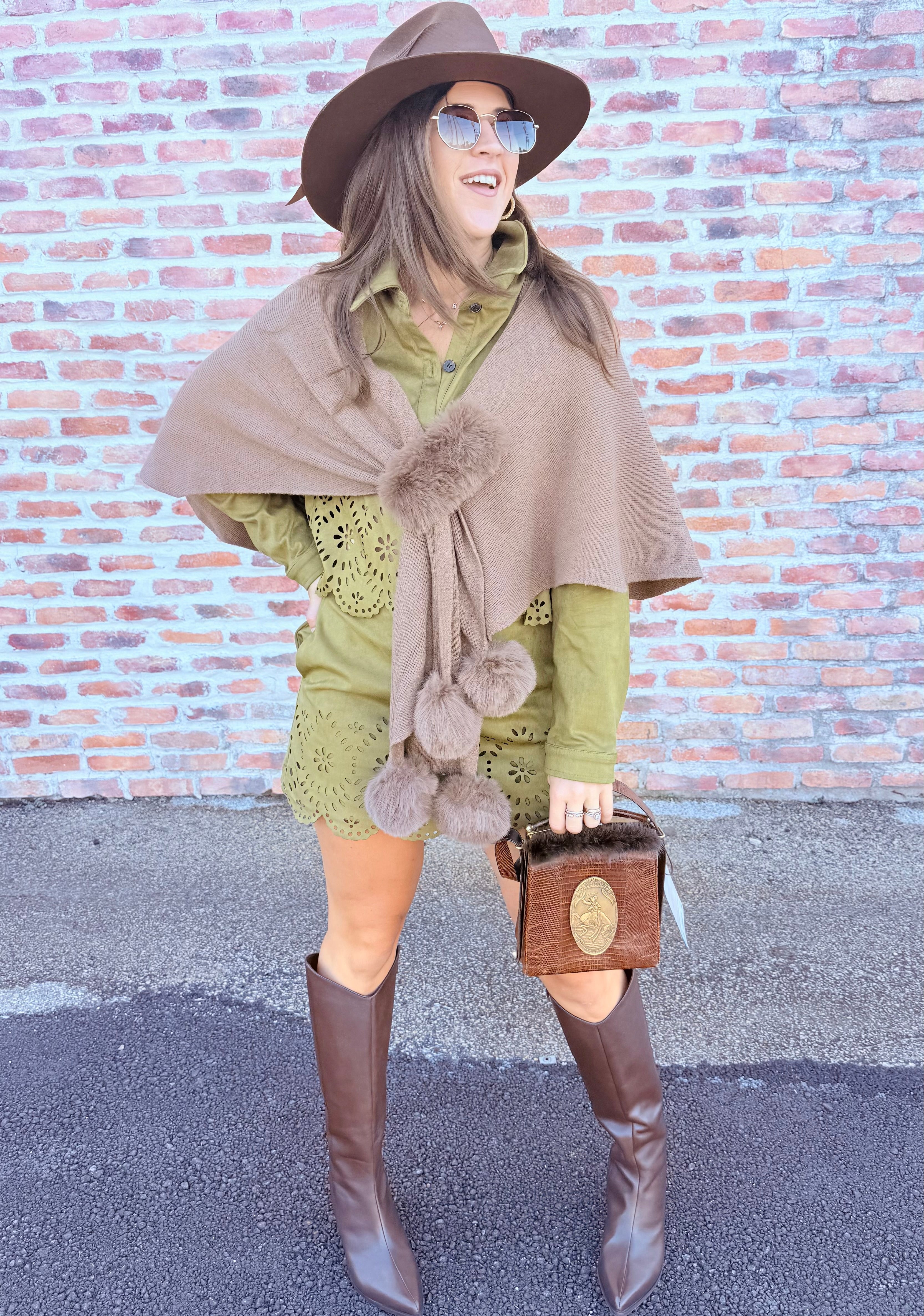 Lucia Faux Suede Cropped Shirt