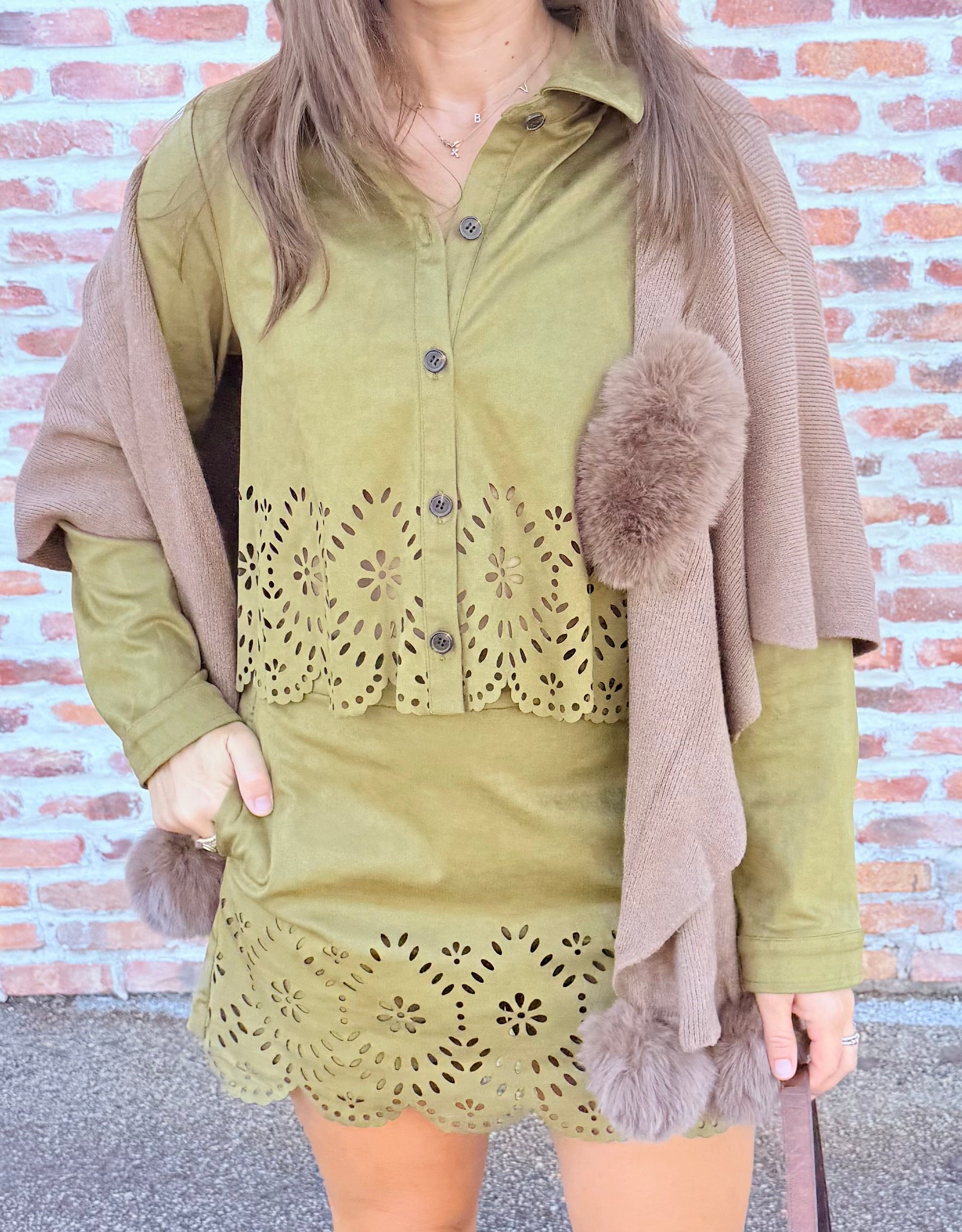 Davi Faux Suede Skort