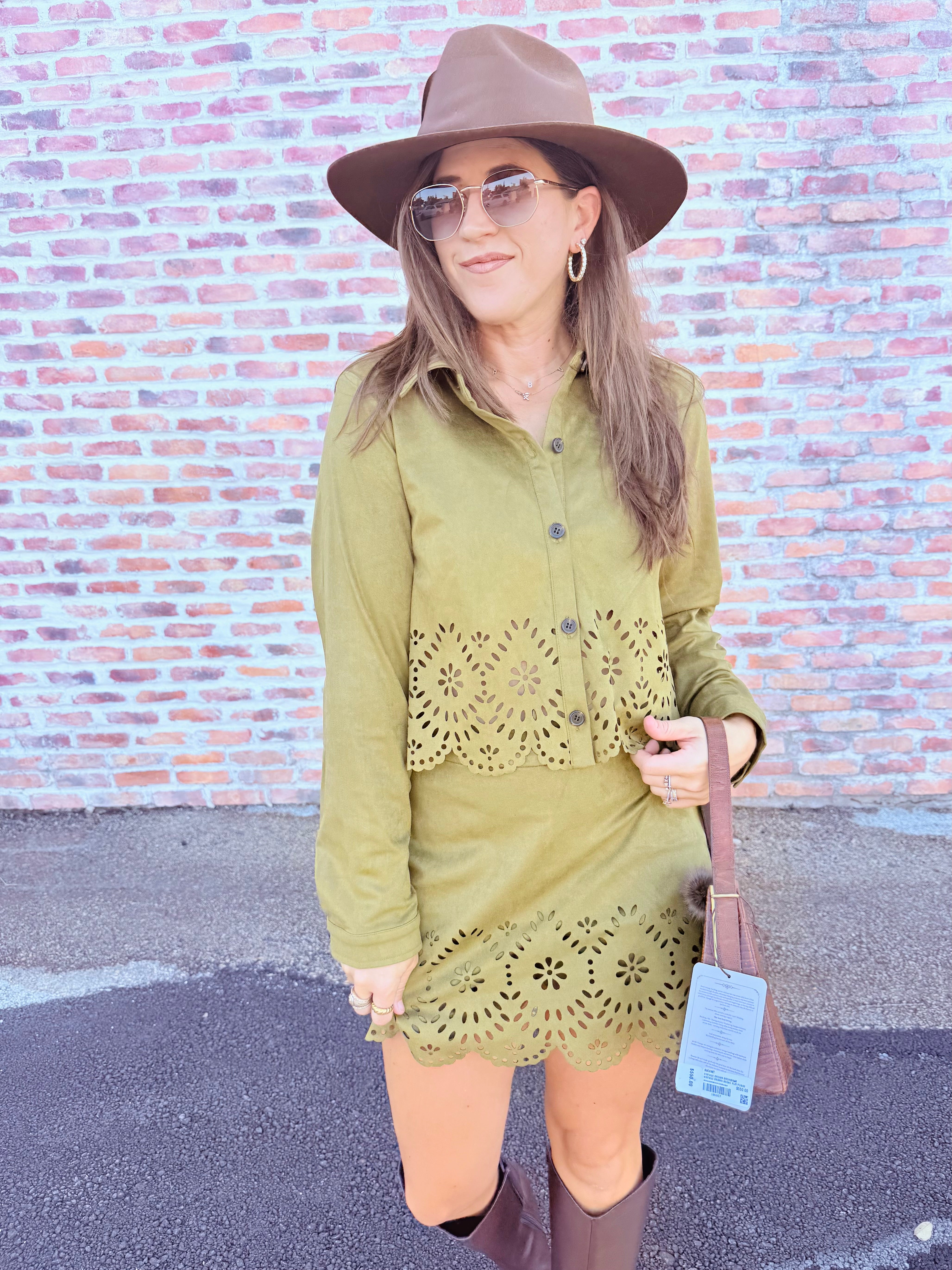 Davi Faux Suede Skort