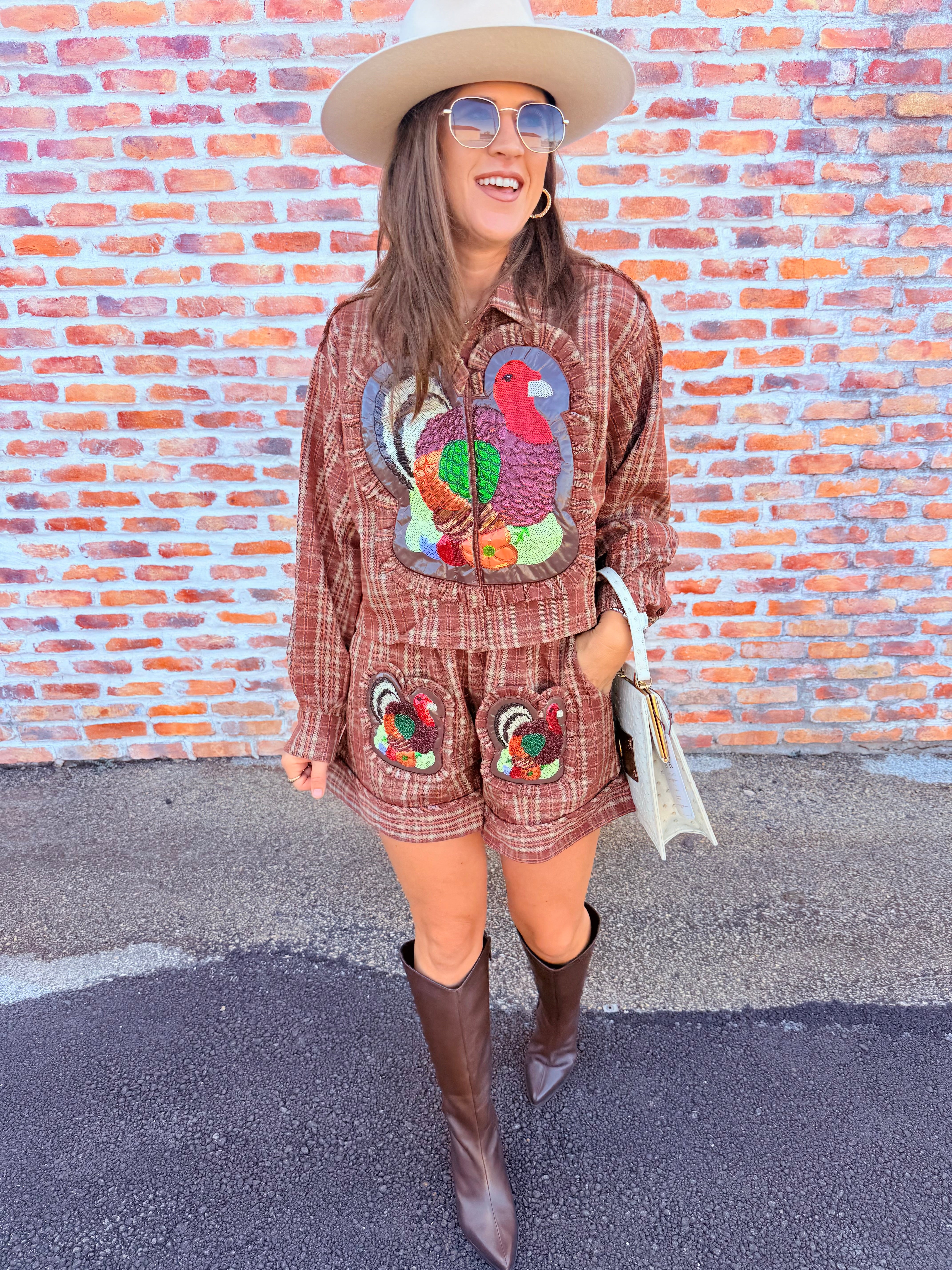 Turkey Ruffle Patch Button Up