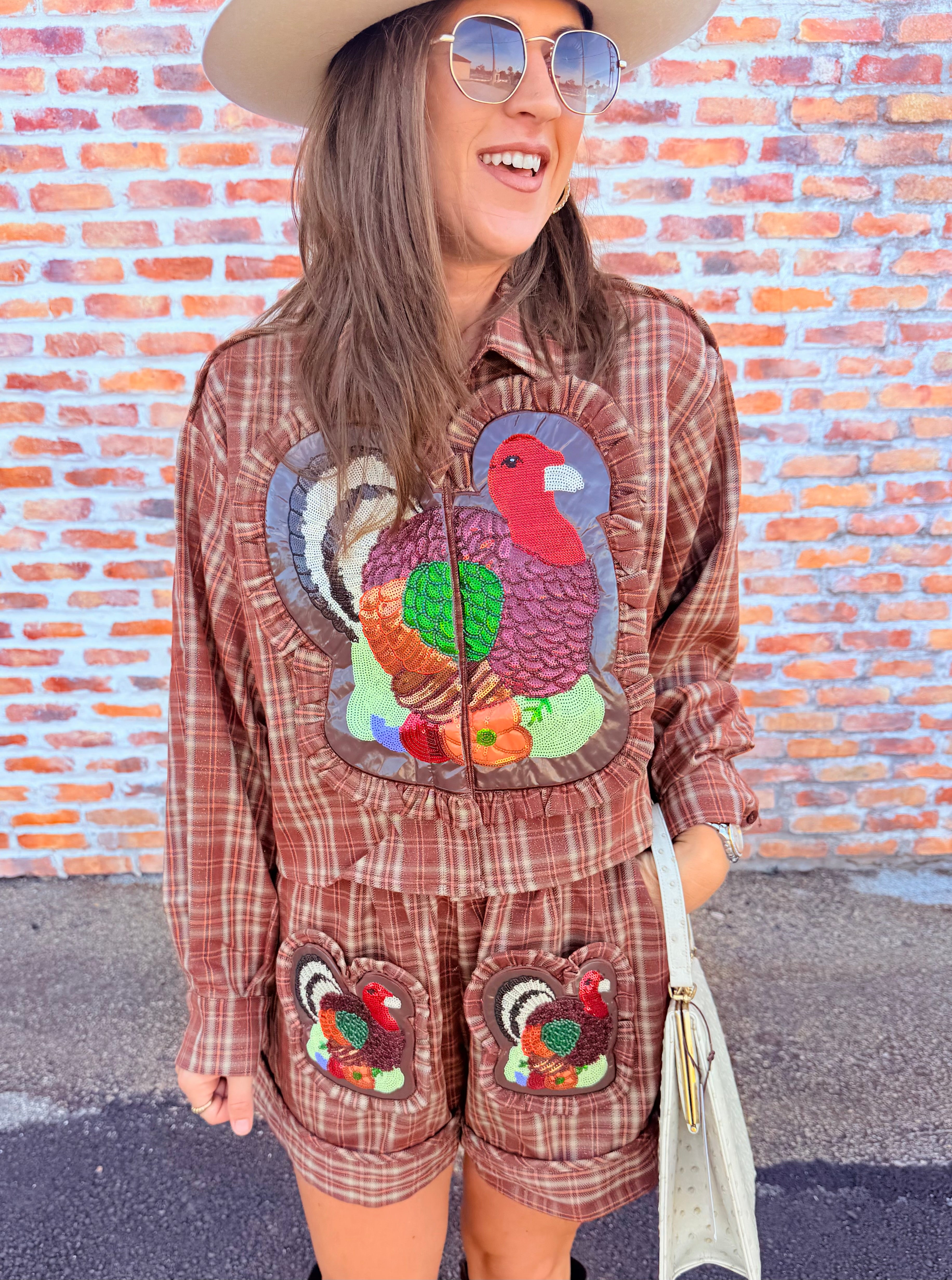 Turkey Ruffle Patch Button Up