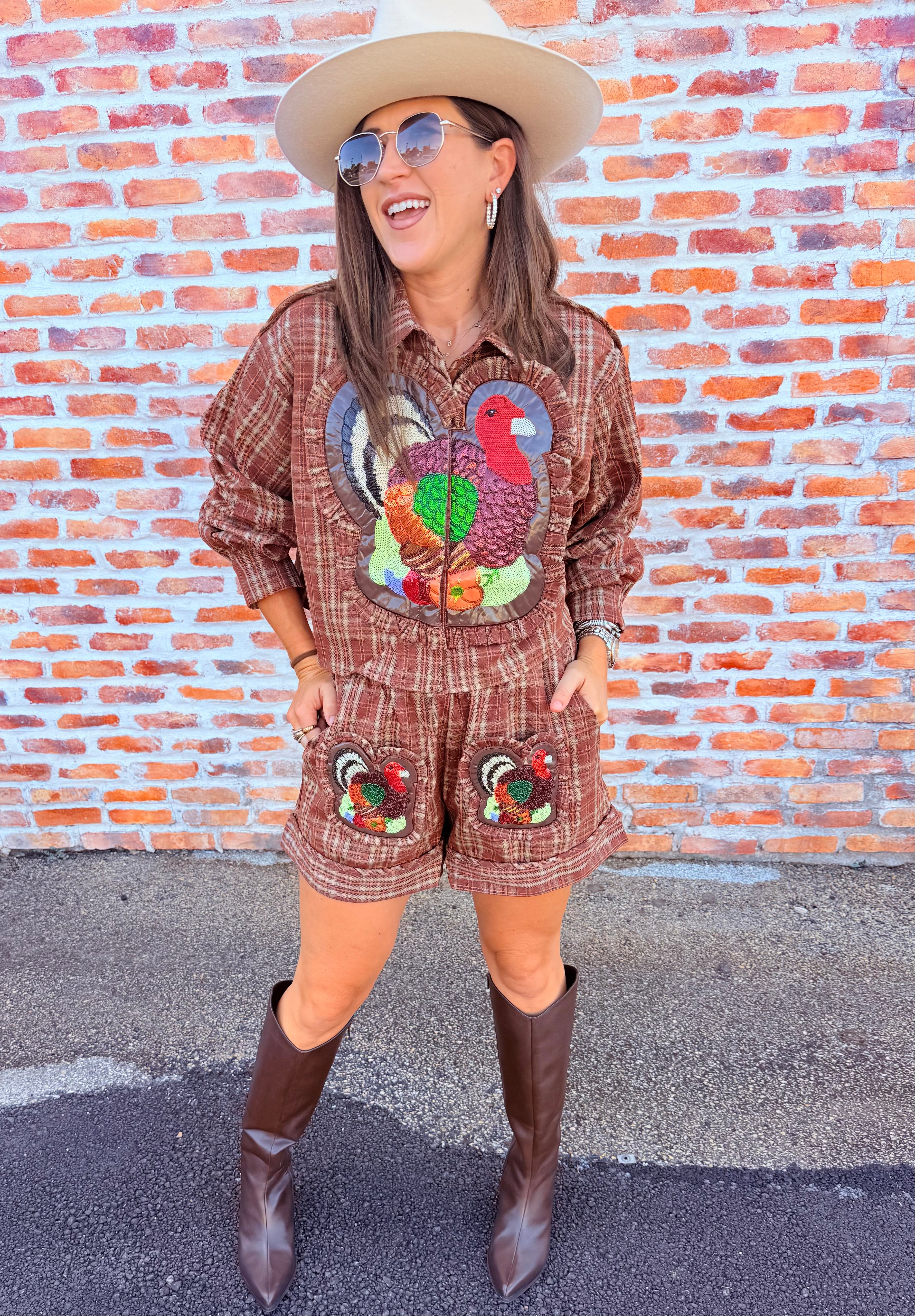 Turkey Ruffle Patch Short