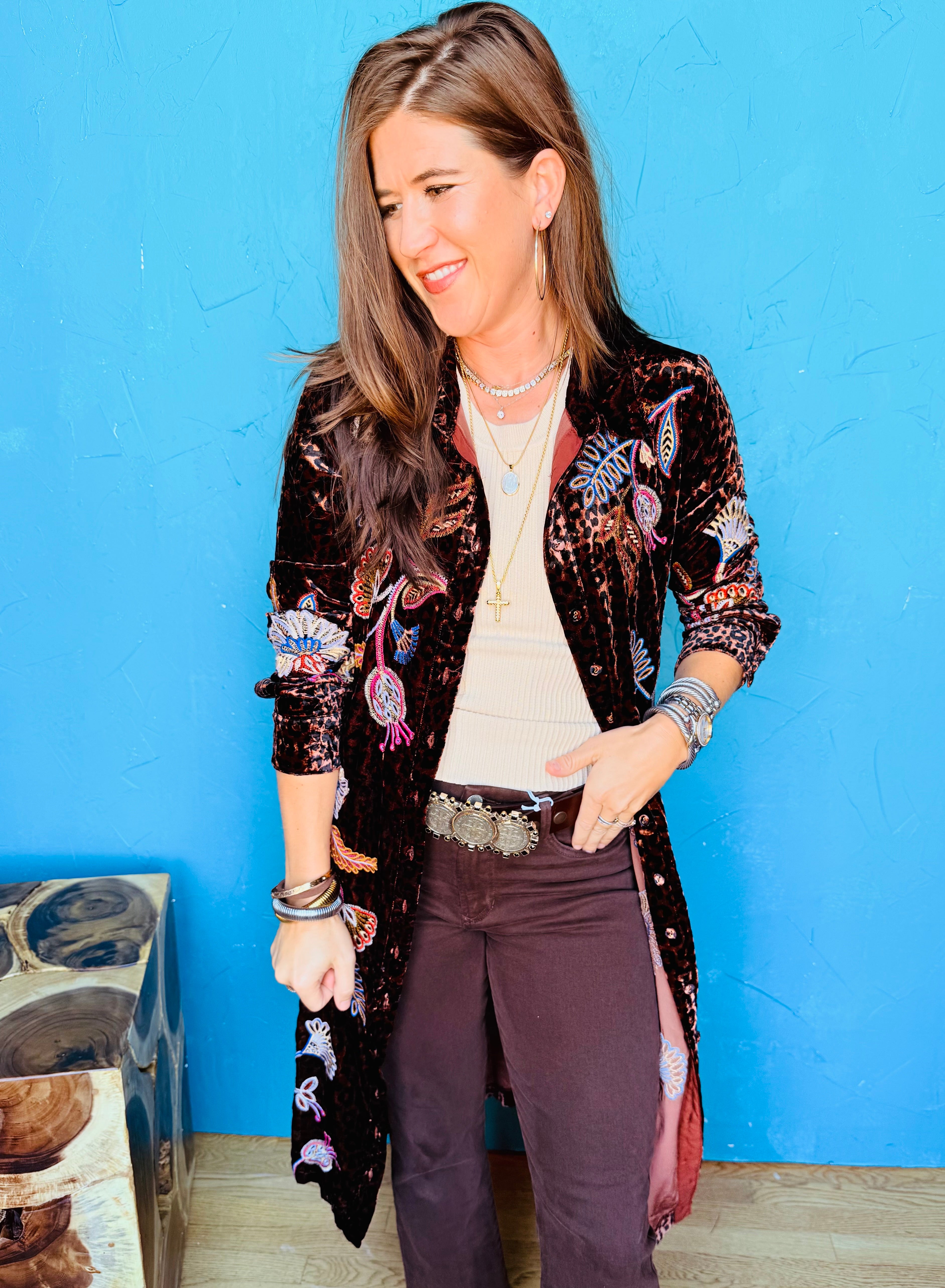 Gineva Velvet Shirt Dress