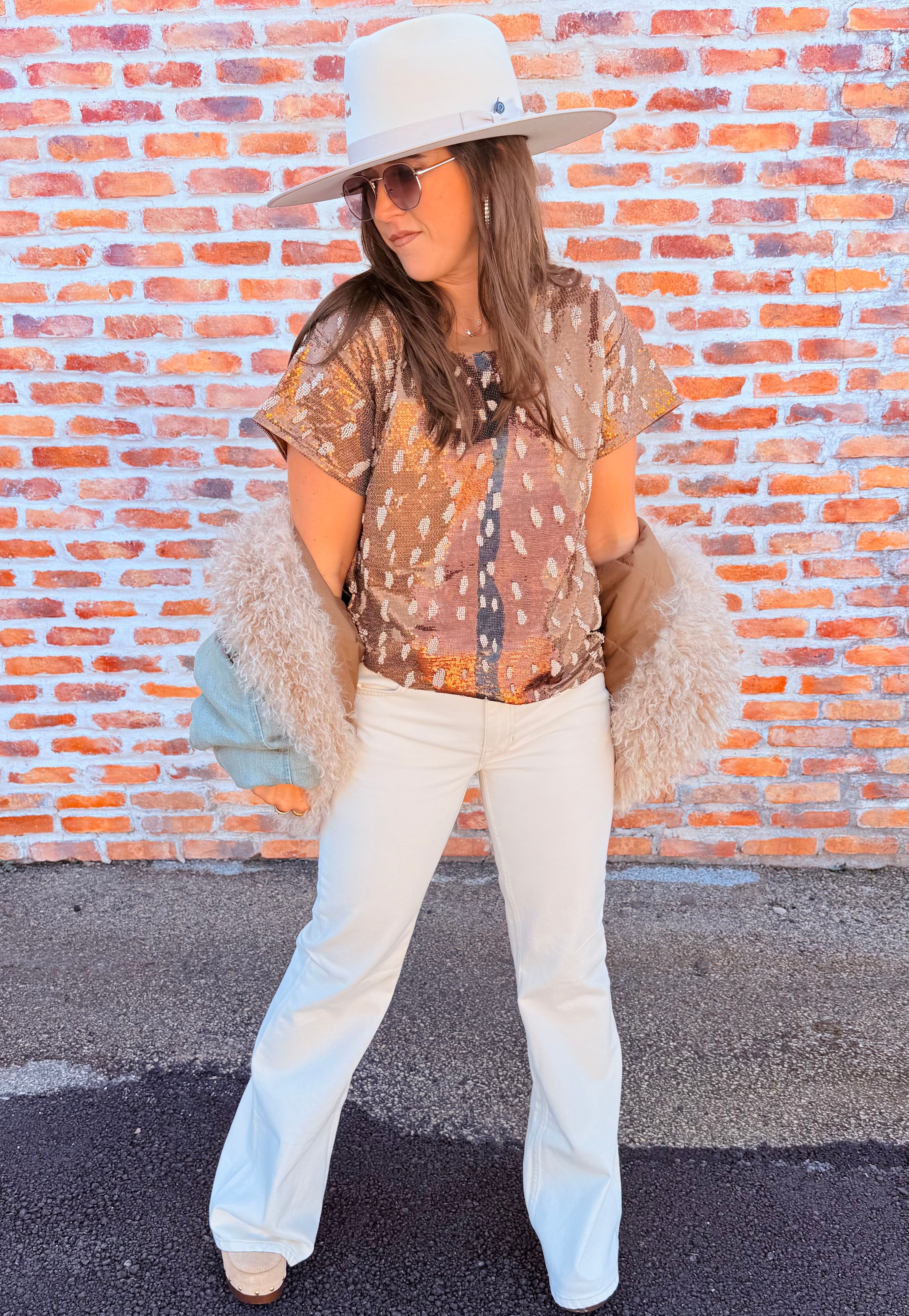 Sequin Deer Tee