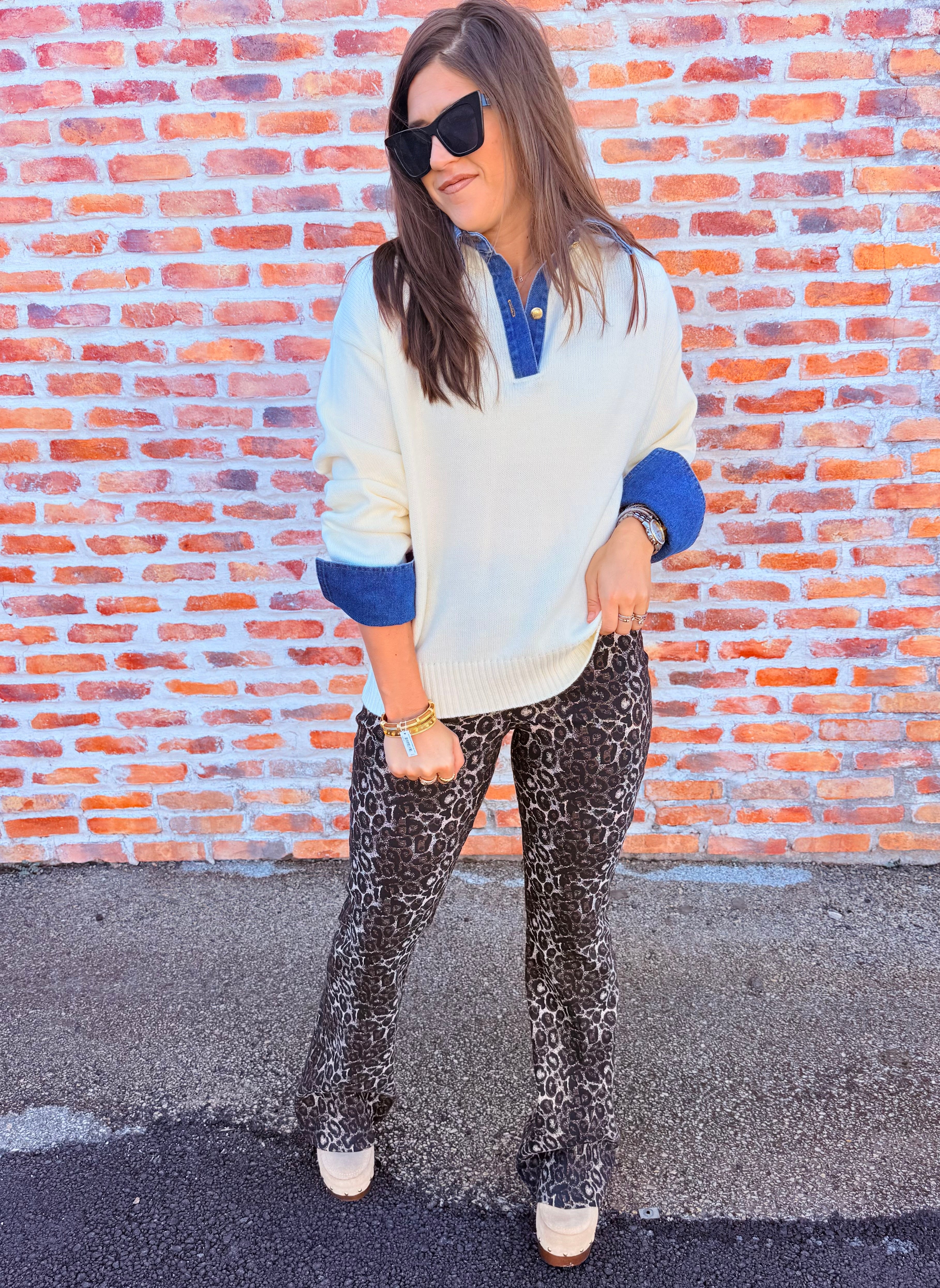 Sweater Collared Denim