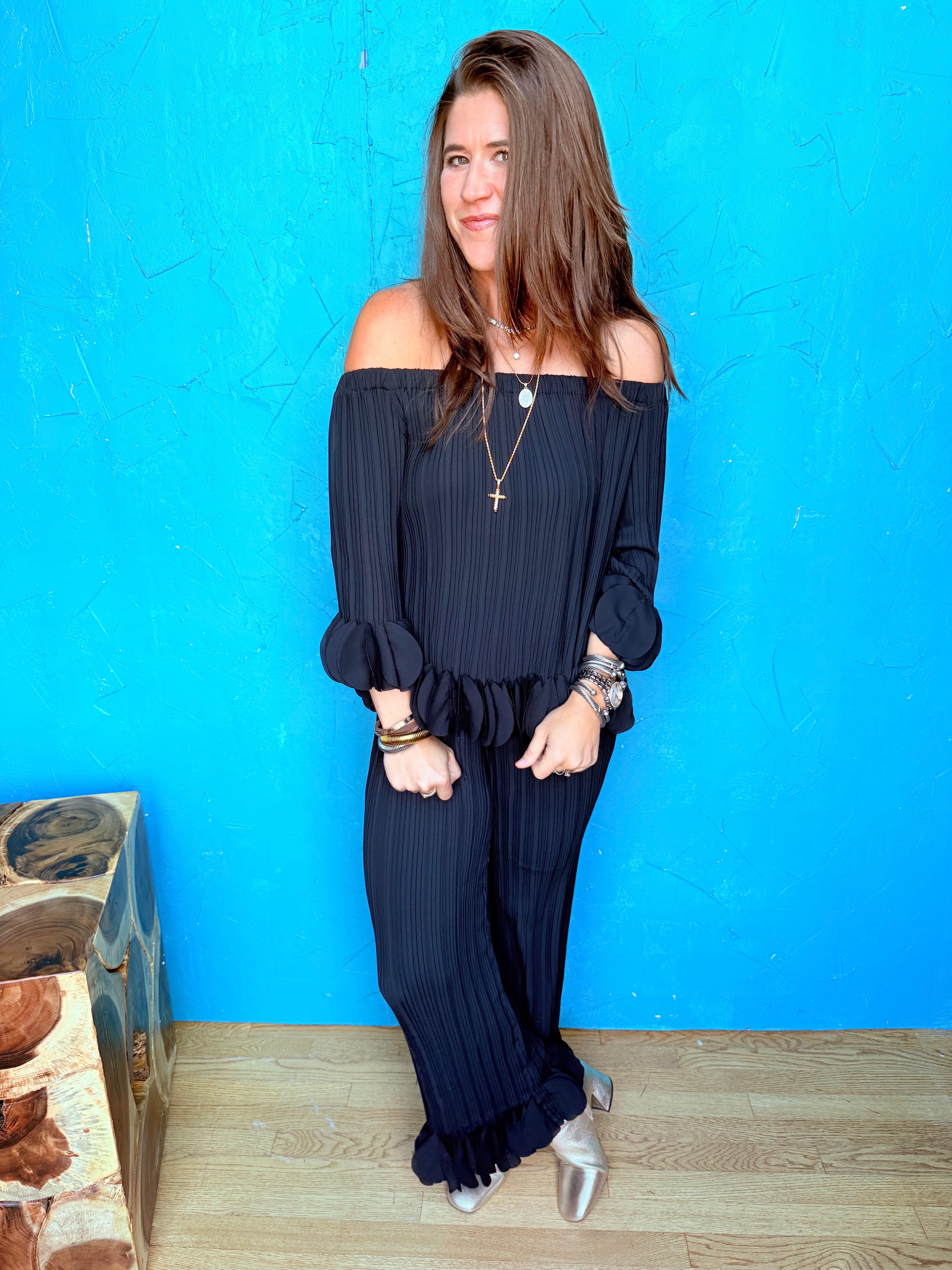 Black Pleated Top