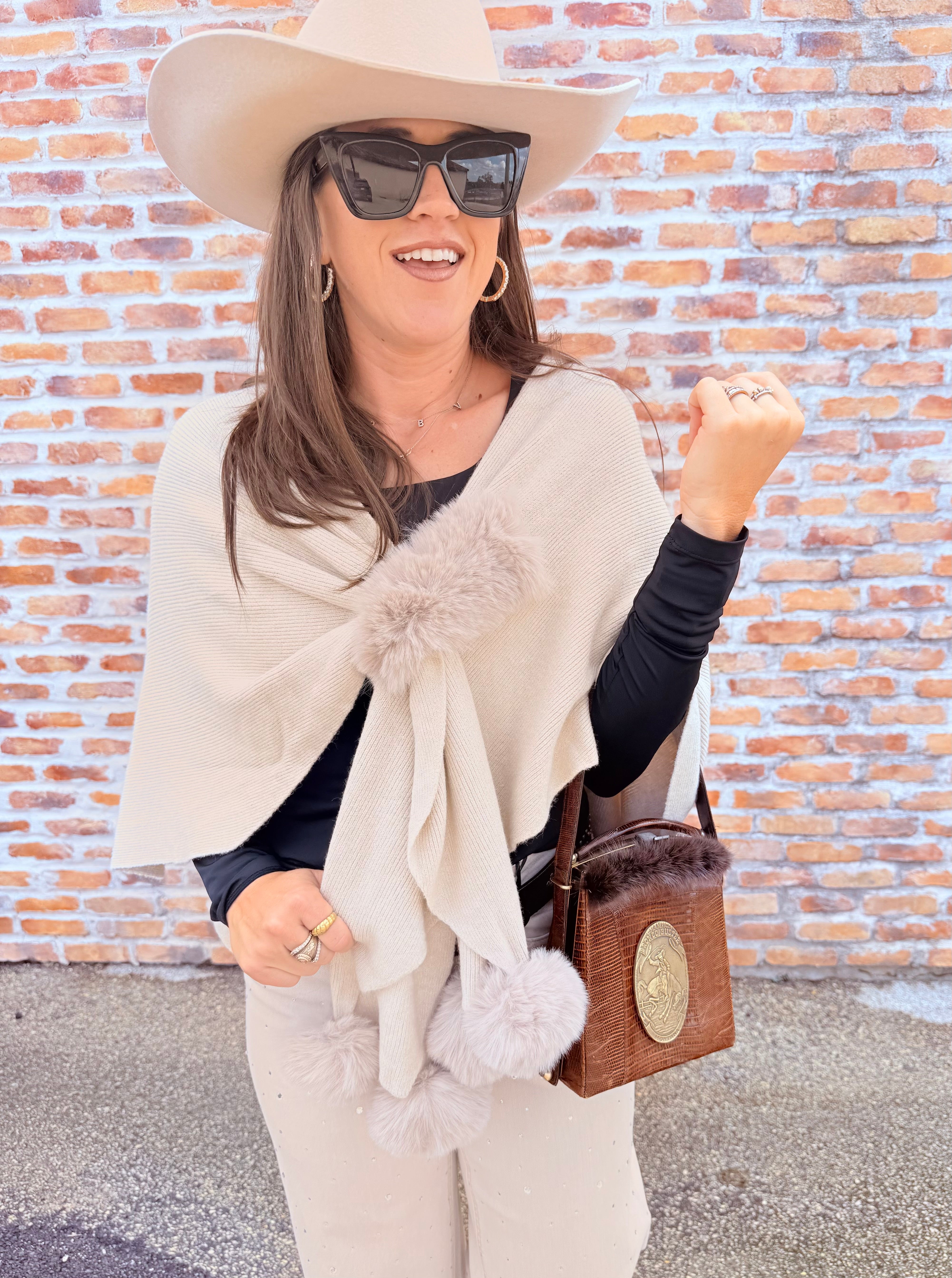 Vintage Brown Bronc Fur Purse