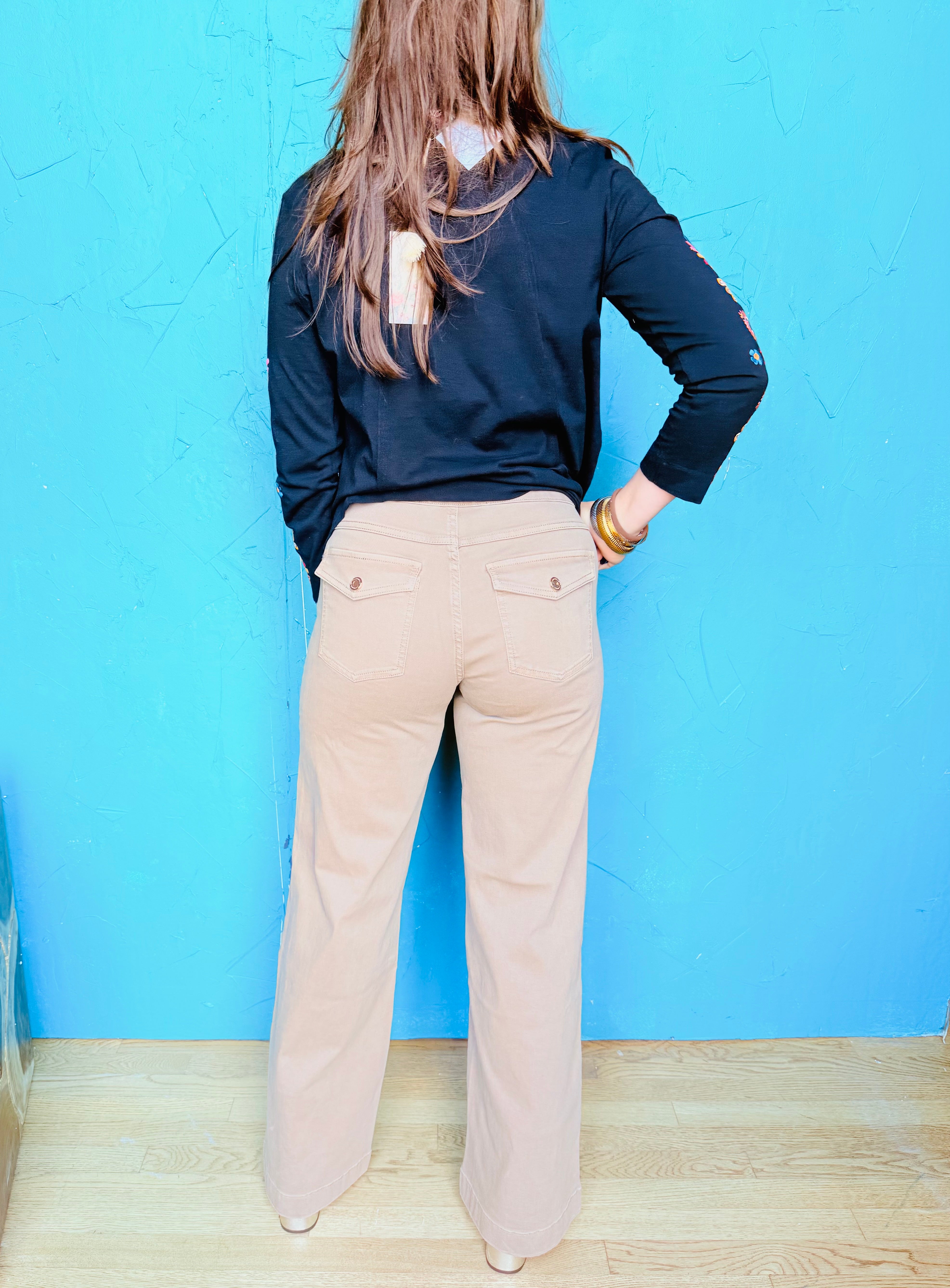 Wide Leg Pull-On Jeans