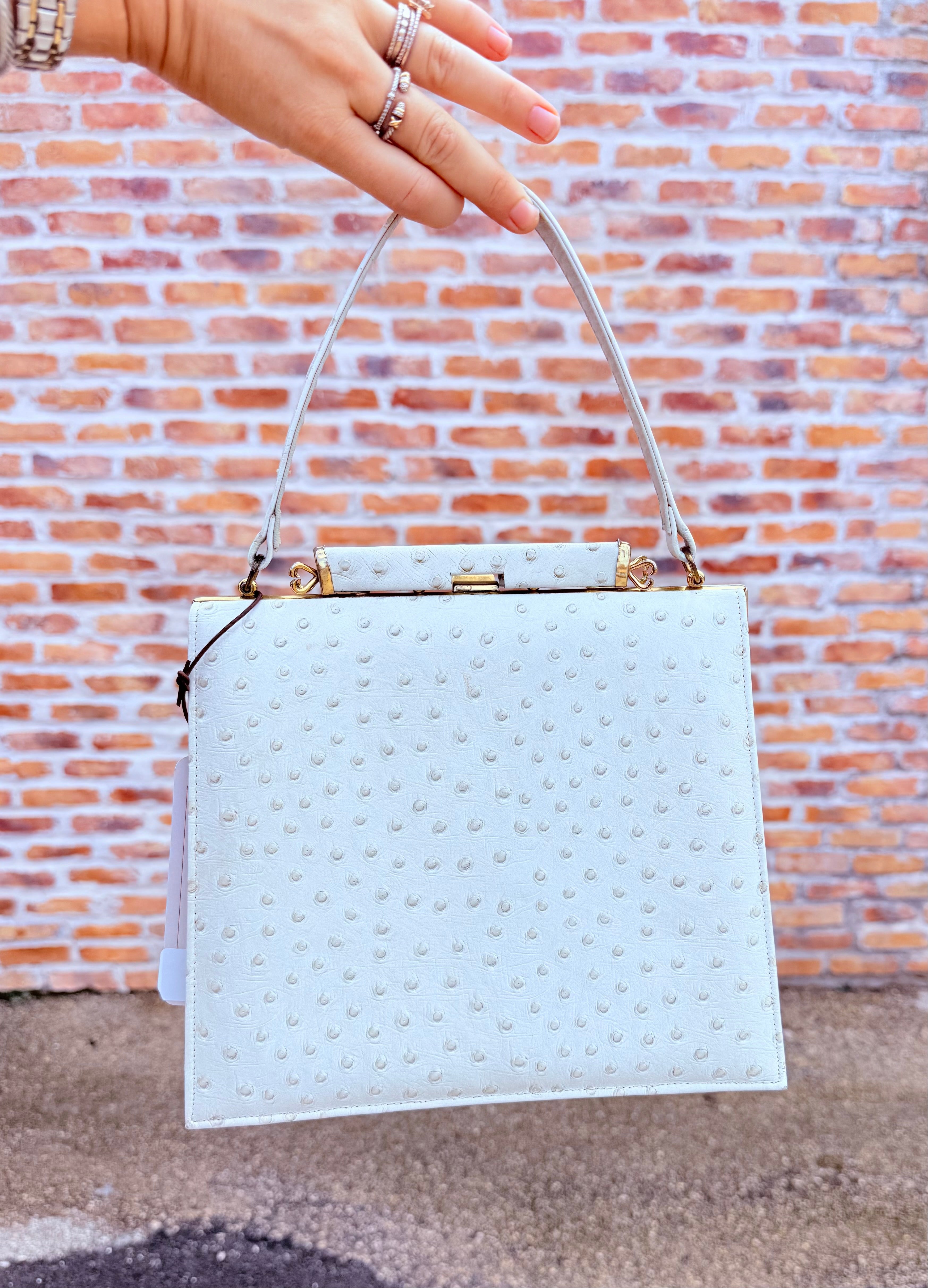 Vintage White Horseshoe Purse