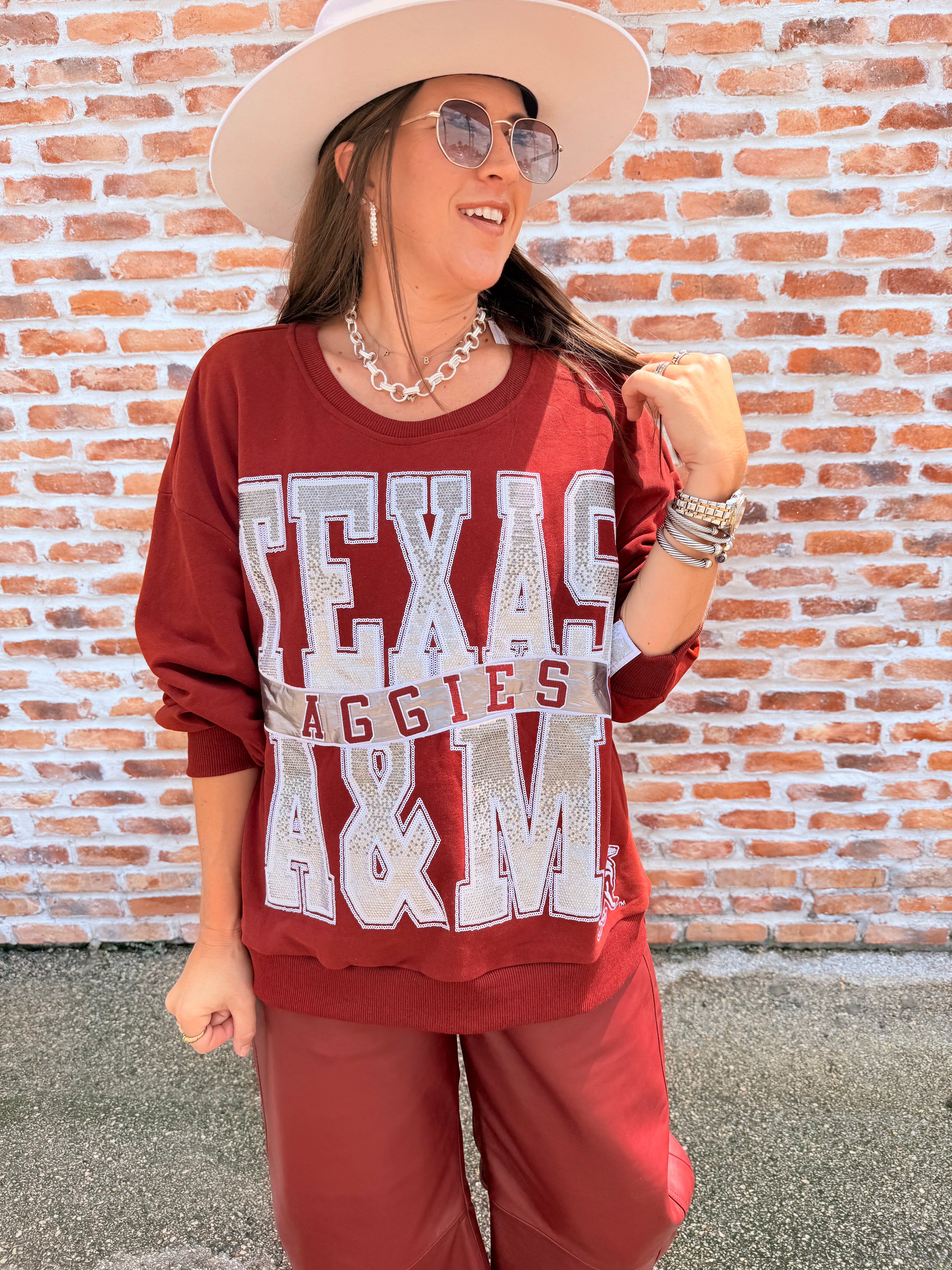 Texas A&M Rhinestone Sweatshirt
