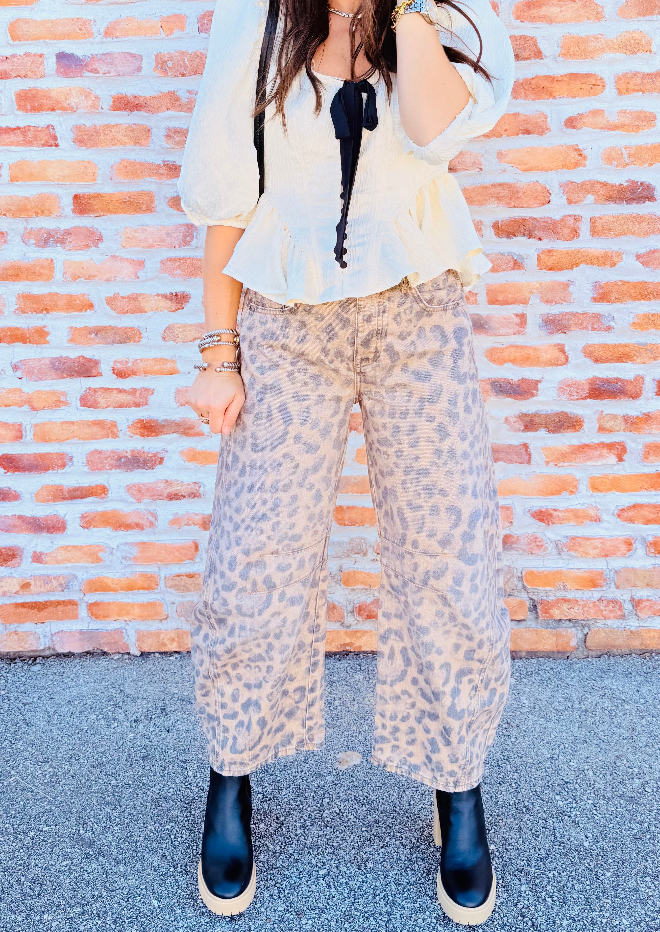 Good Luck Printed Barrel Pant