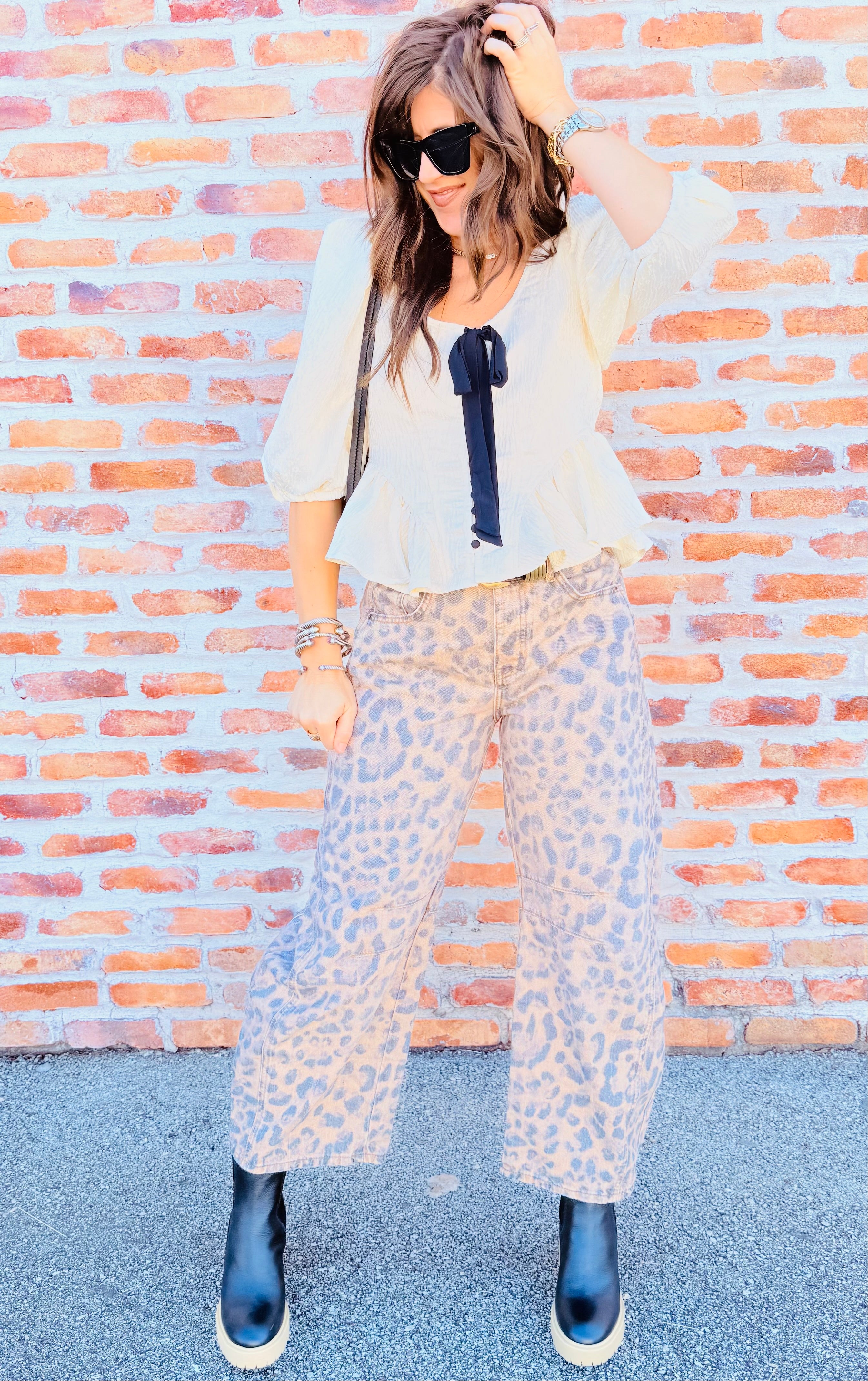 Good Luck Printed Barrel Pant