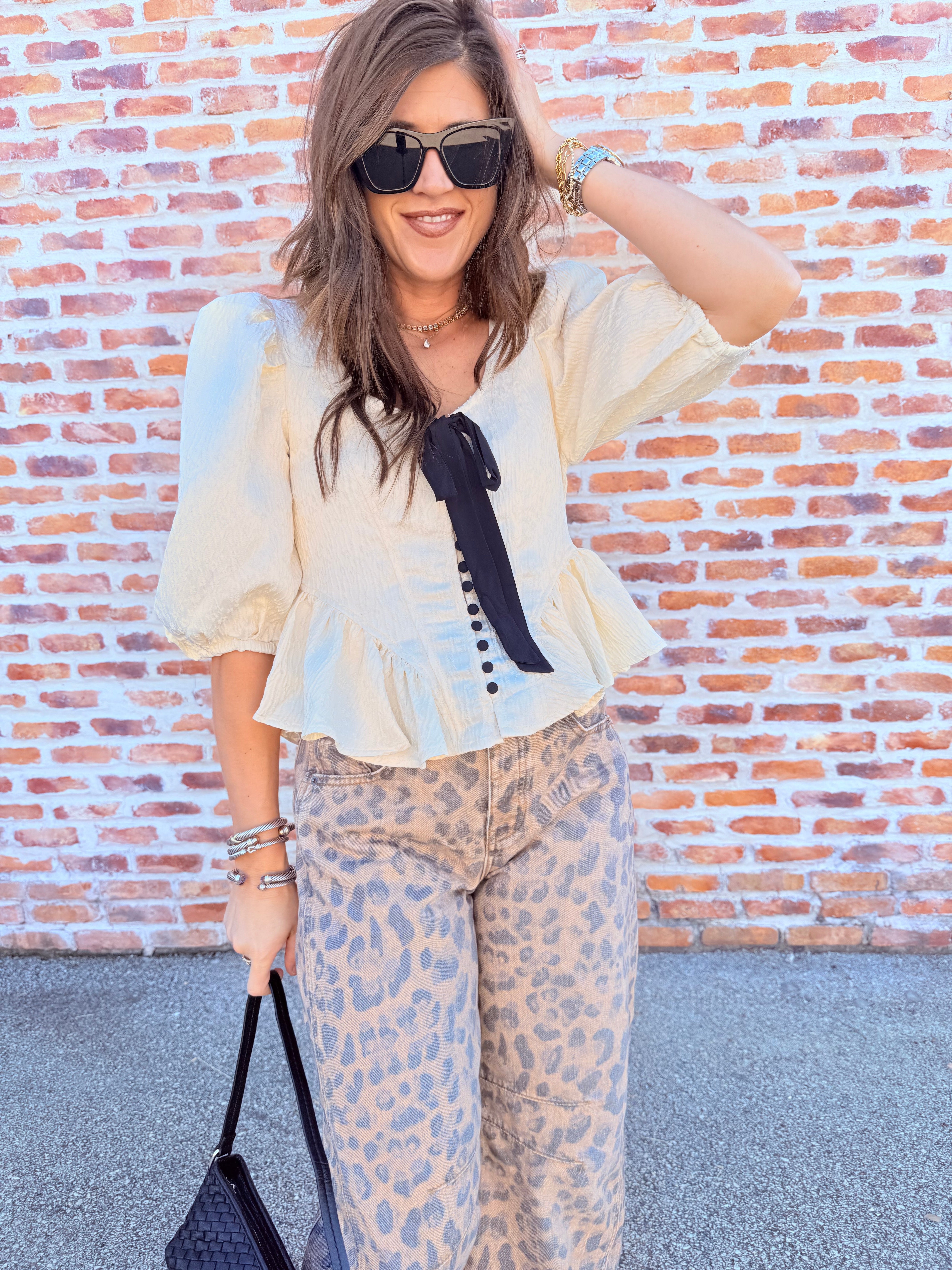 Good Luck Printed Barrel Pant