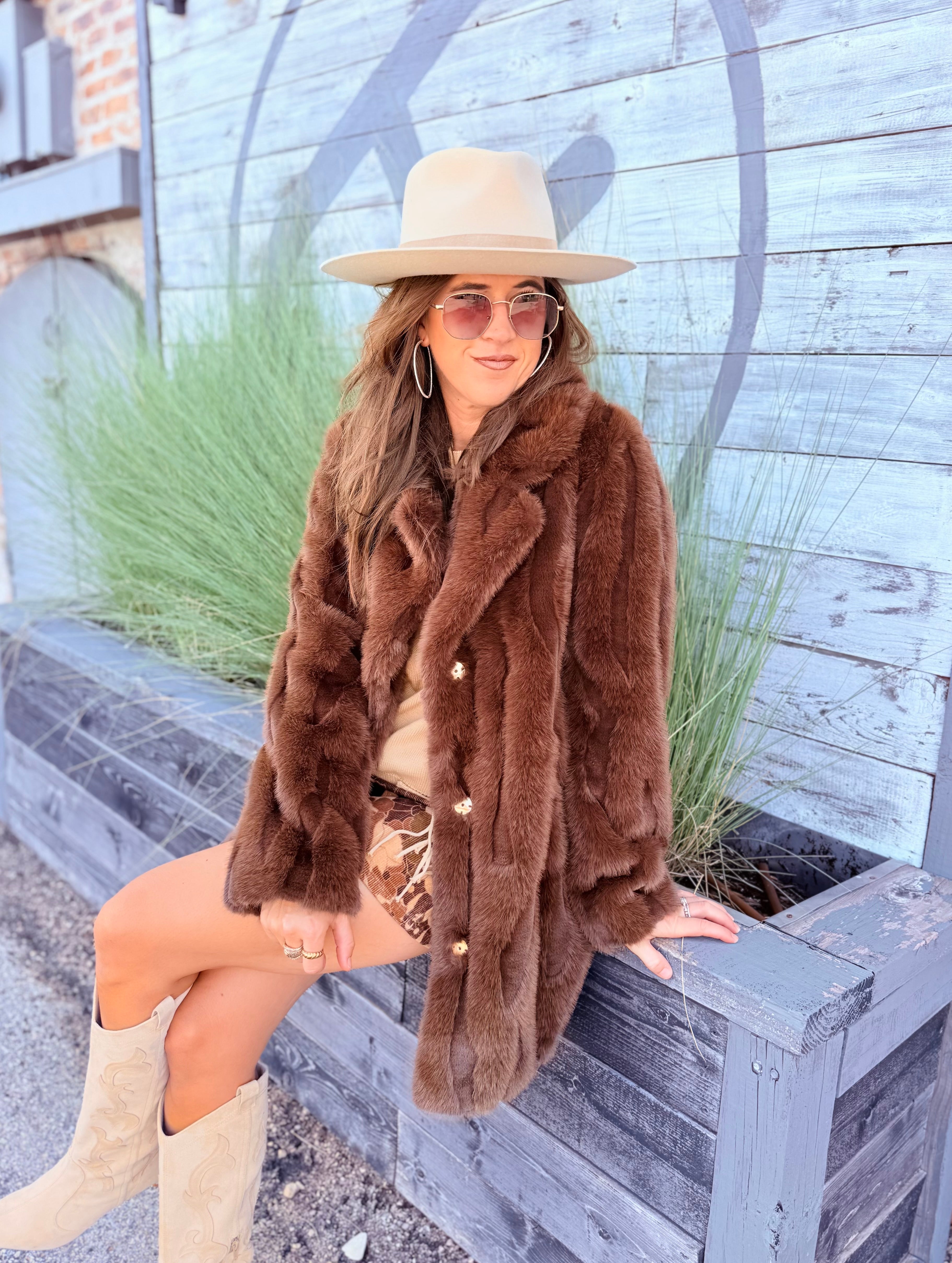 Brown Faux Fur Coat