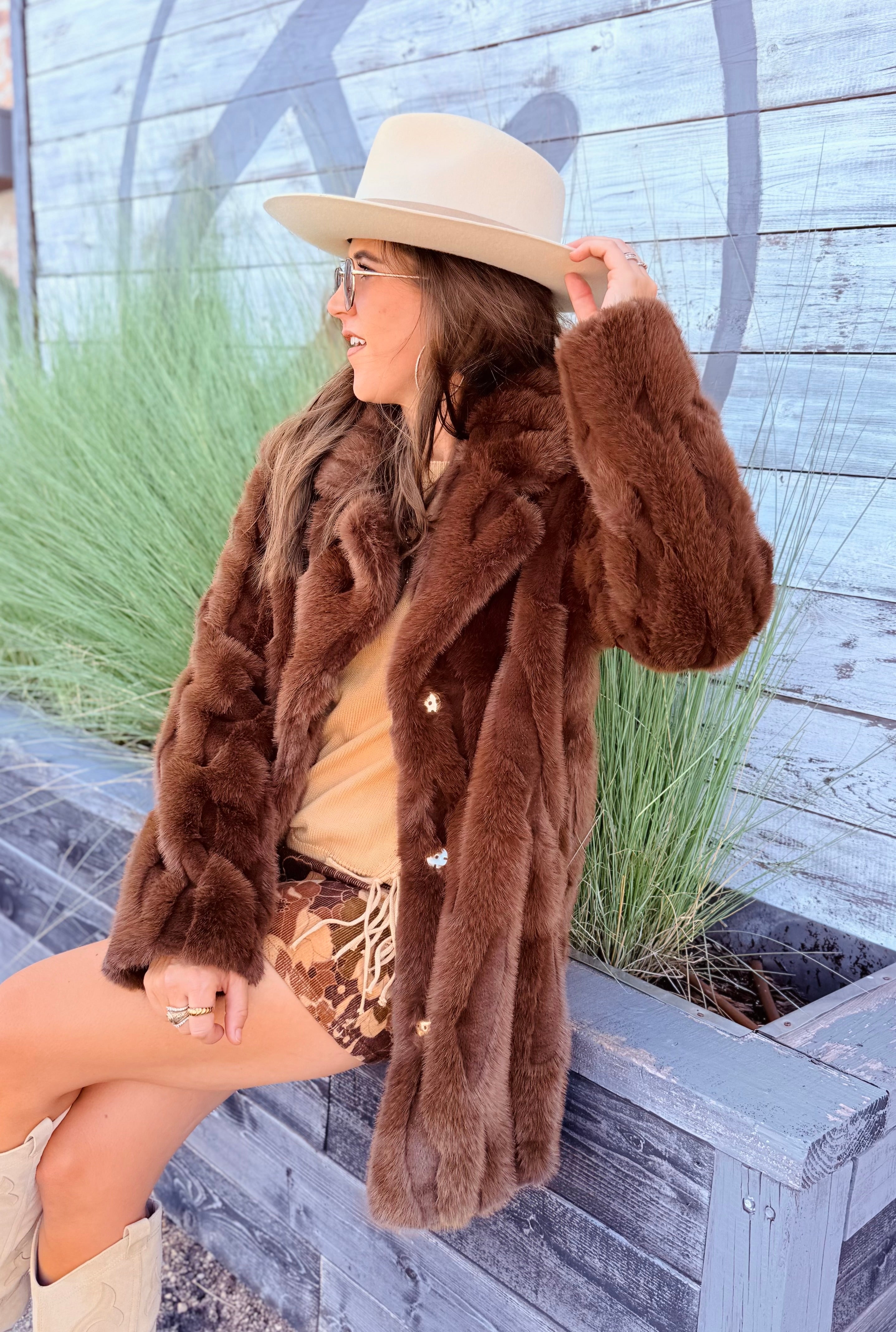 Brown Faux Fur Coat